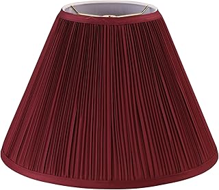 Aspen Creative 33169, Mushroom Pleated Spider Rich Red Shade, 6-1/2