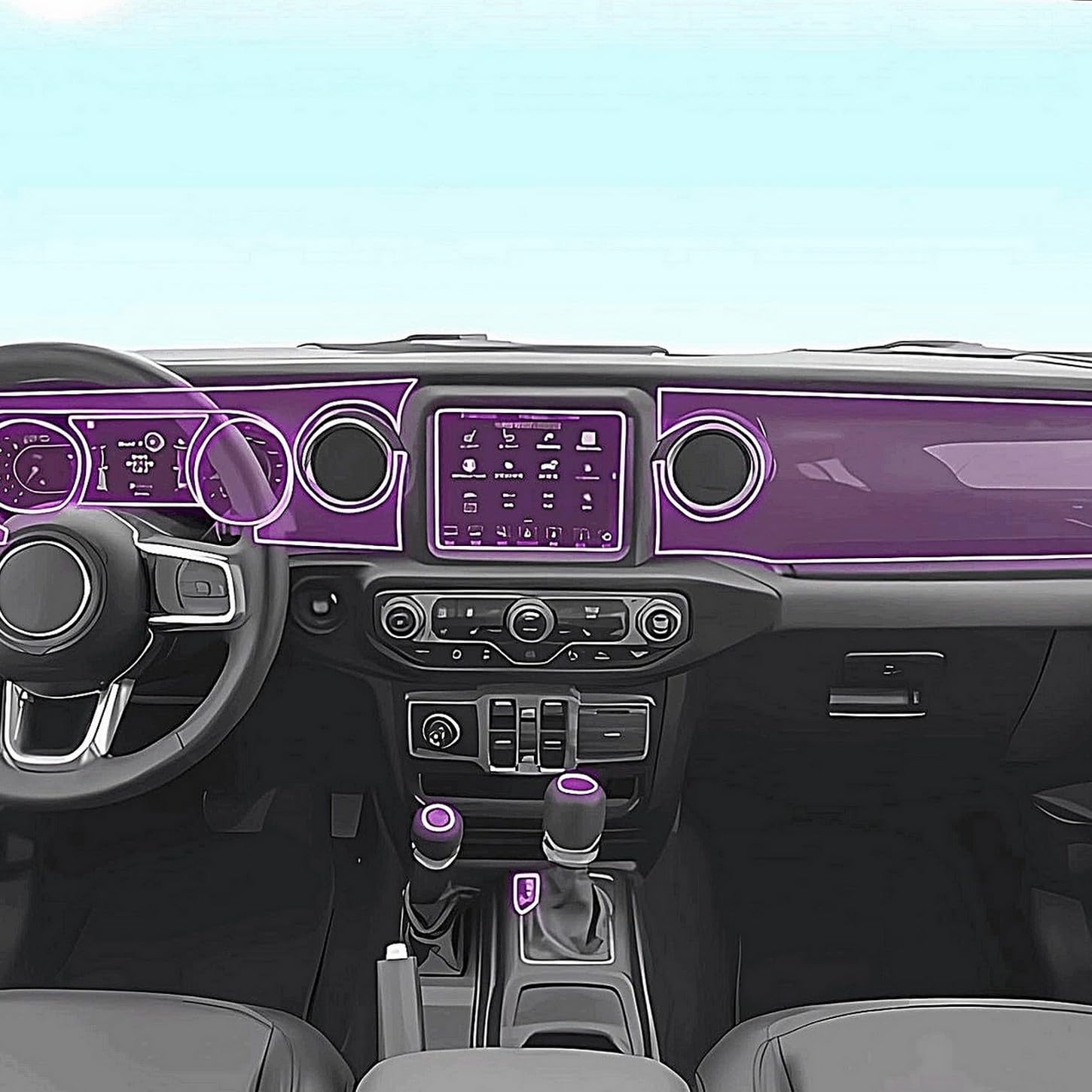 Évitez les rayures sur console centrale écran LCD Jeep Wrangler avec ce TPU
