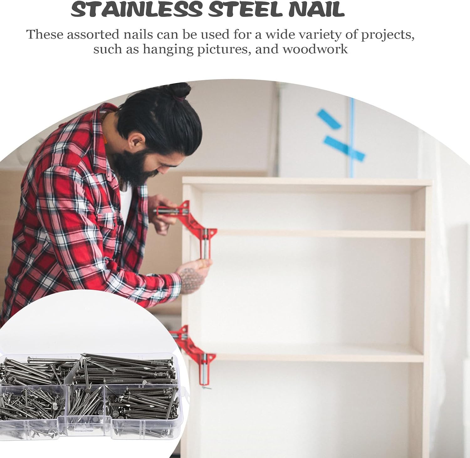 Stainless Steel Nails Assortment 460pcs for Hanging Pictures