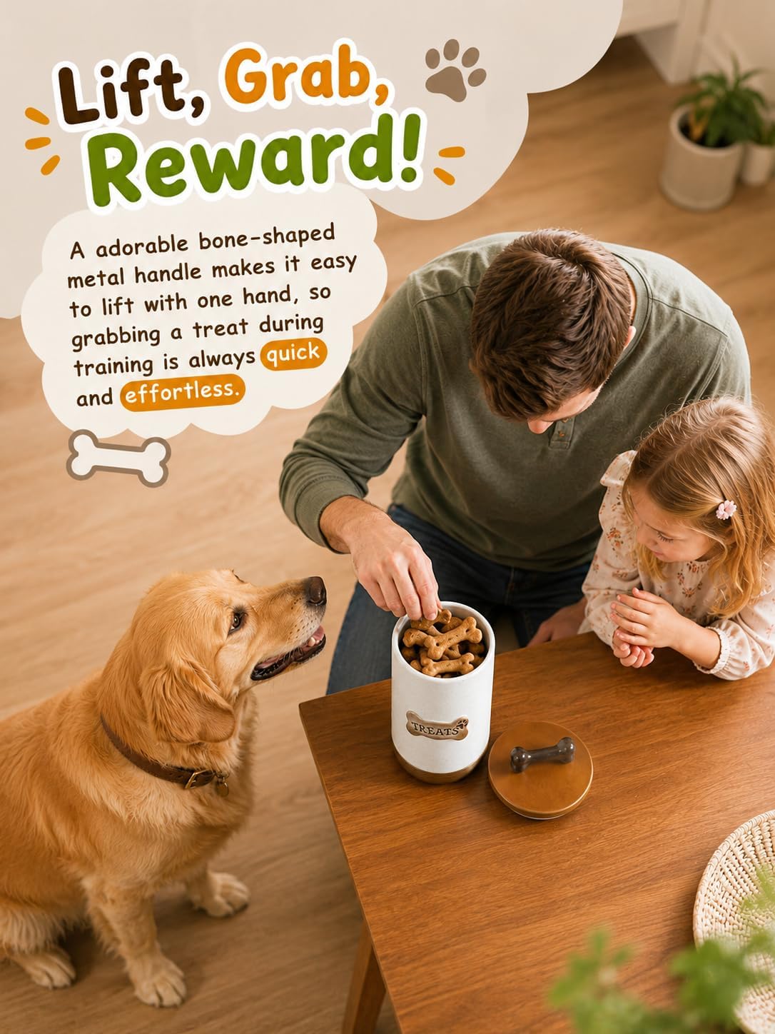 Miamolo Airtight Dog Treat Jar with Lid, Dog Treat Container for Countertop image 5
