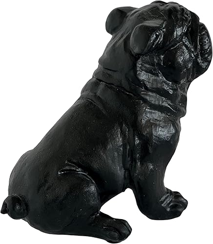 Miniatura 3 de Bellaa 23073 - Estatua de bulldog vintage, rústica, envejecida, mascota, estatuilla de popa, escultura de antigüedades, animales de granja, jardín