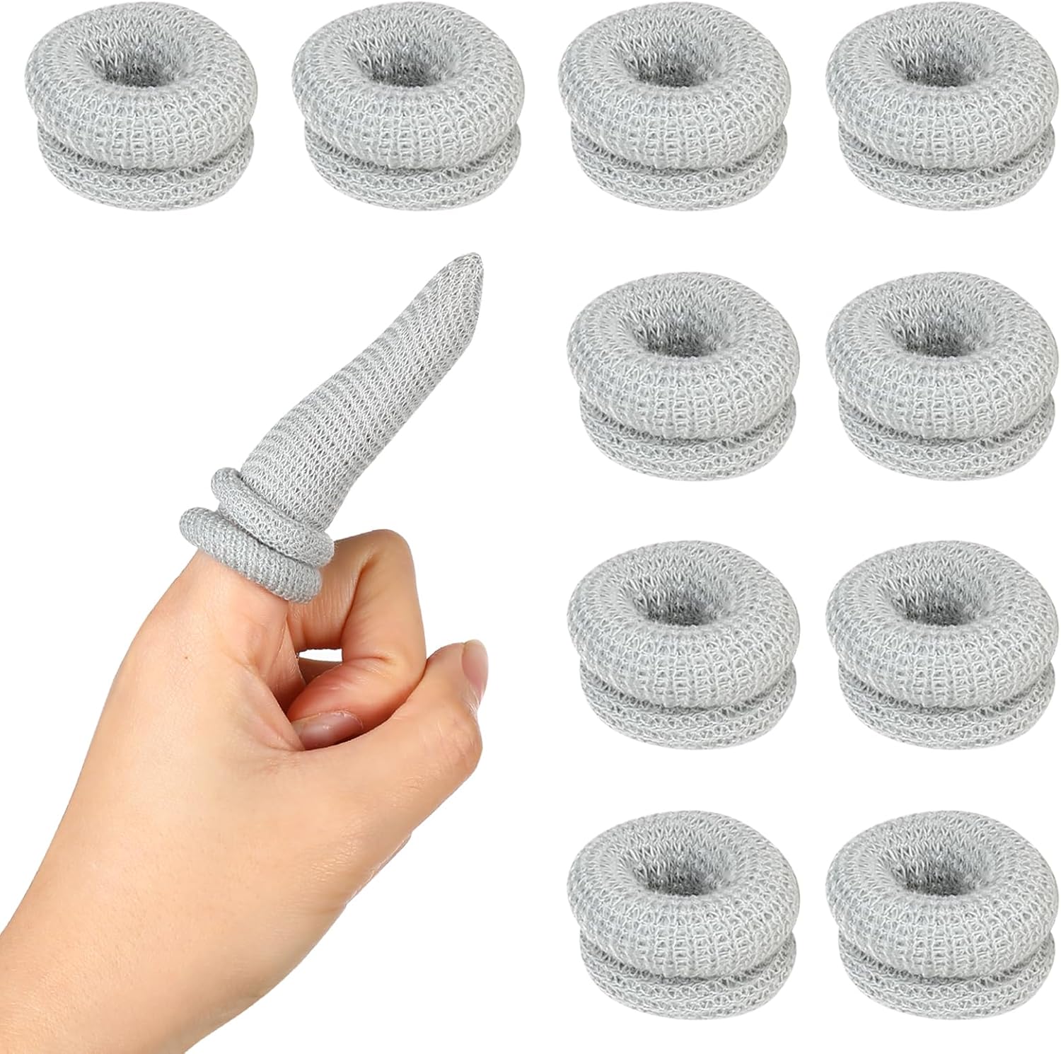 Finger Bandages 10Pcs Cotton Finger Cots Breathable Thumb Bandage Elastic Finger Gloves Tubular Gauze Finger Covers Finger Tips Protectors