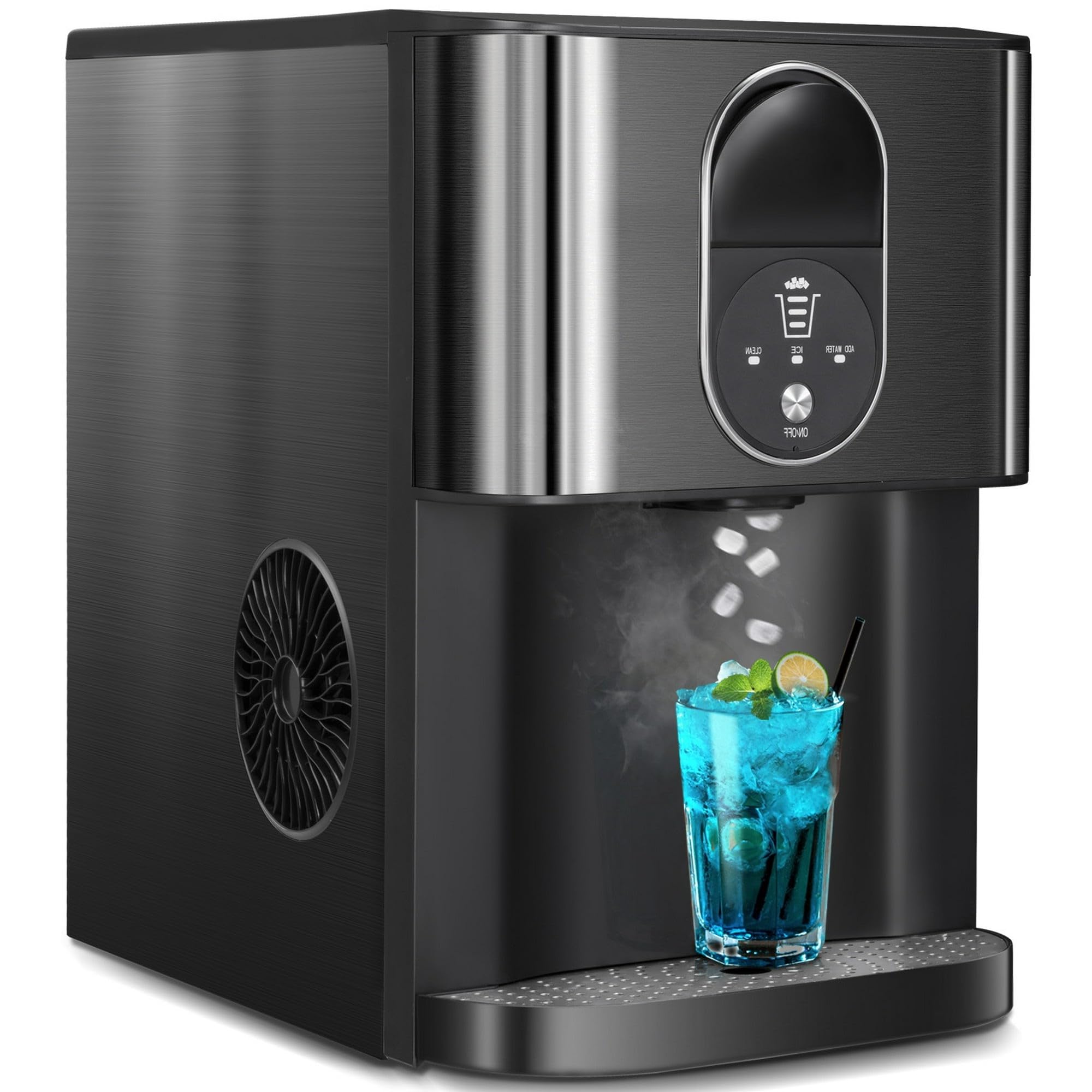 Countertop Ice Maker, 44 lbs/24H, Self-Cleaning, One-Button for Home/Kitchen/Office/Party, Black