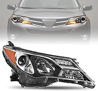 Vista 12 de JSBOYAT Conjunto de faros halógenos compatible con Toyota Rav4 2013, 2014, 2015, 13, 14, 15, RAV-4, carcasa cromada con reflector ámbar