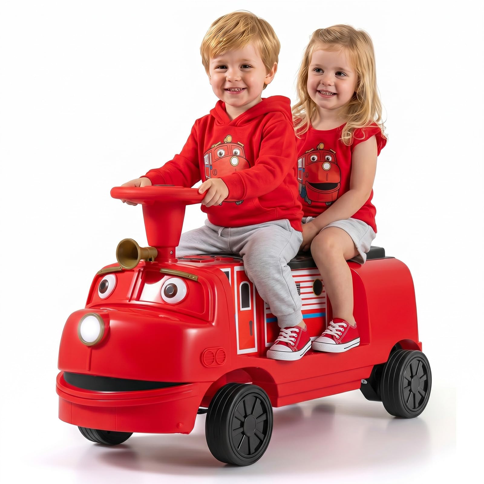 COSTWAY 12V Kids Ride on Car, 2-Seater Children Electric Vehicle (Red) — image 1