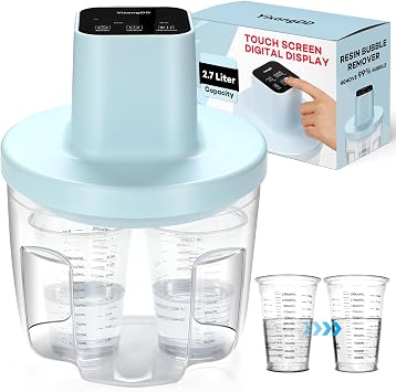 Resin Bubble Remover, Digital Display Design, Removes 99% of Air Bubbles in 5-10 Minutes, 96kPa Vacuum Degassing Chamber, Resin Bubble Remover Machine for Epoxy Resin Artwork, CraftsPatent Pending