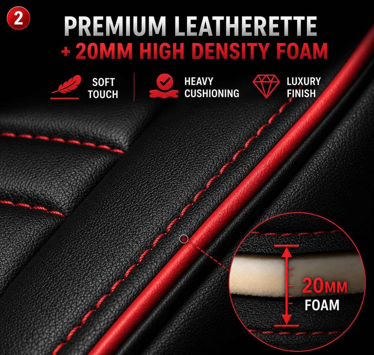 KVD AUTOZONE Heavy Nappa Leather Luxury Car Seat Cover Compatible
