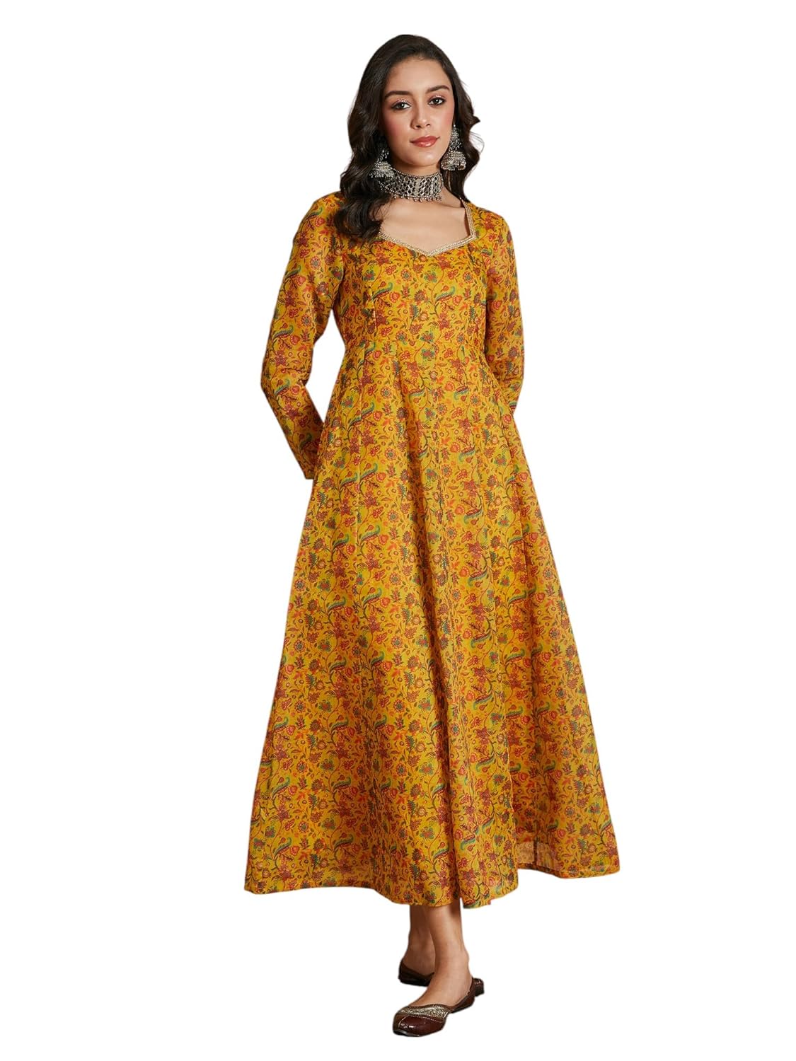 Women Floral Anarkali Maxi Dress