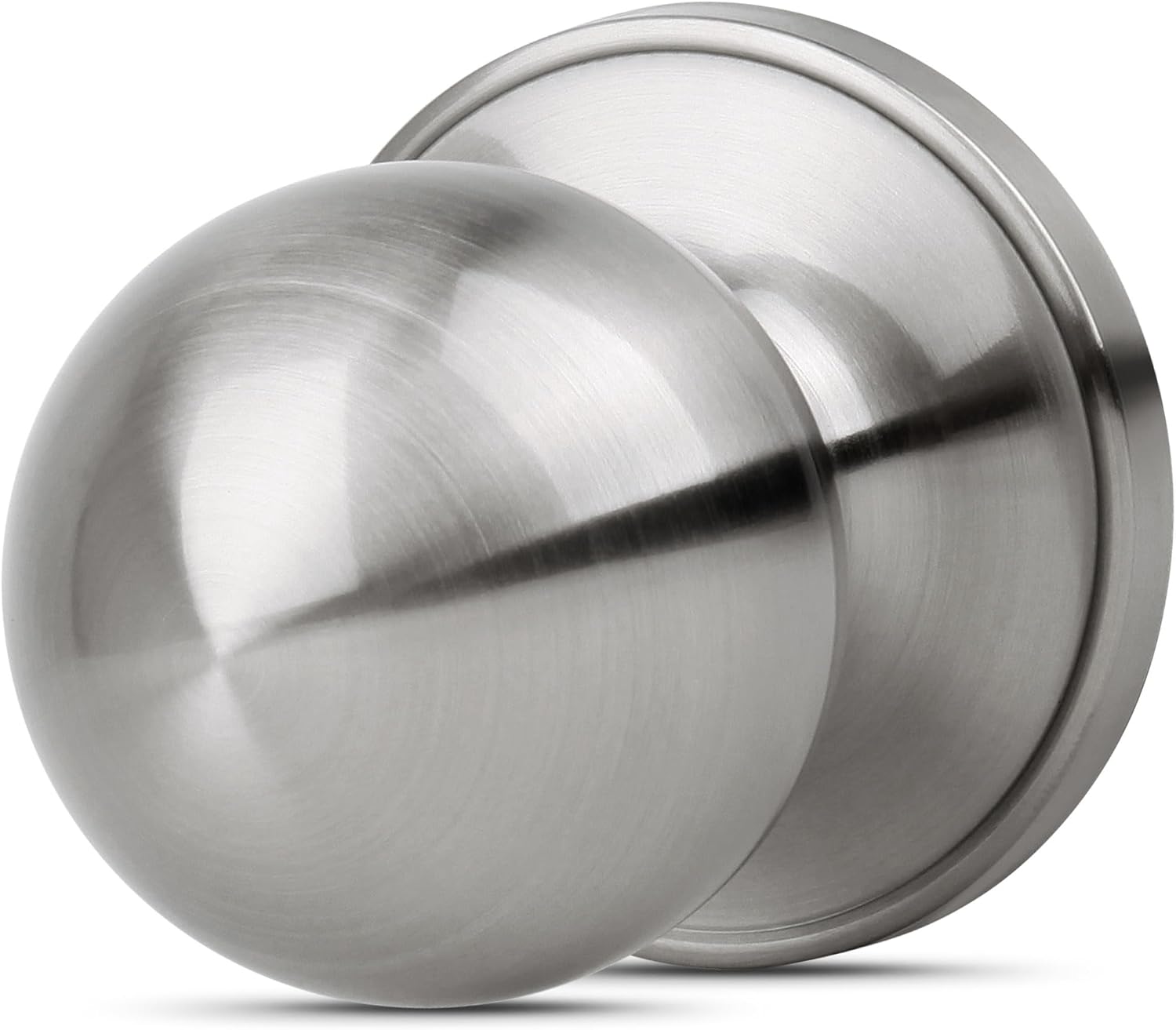 Moquin Passage Door Knob Without Lock or Key, Non-Locking Interior Round Ball Door Knob for Hallway or Closet, Satin Nickel
