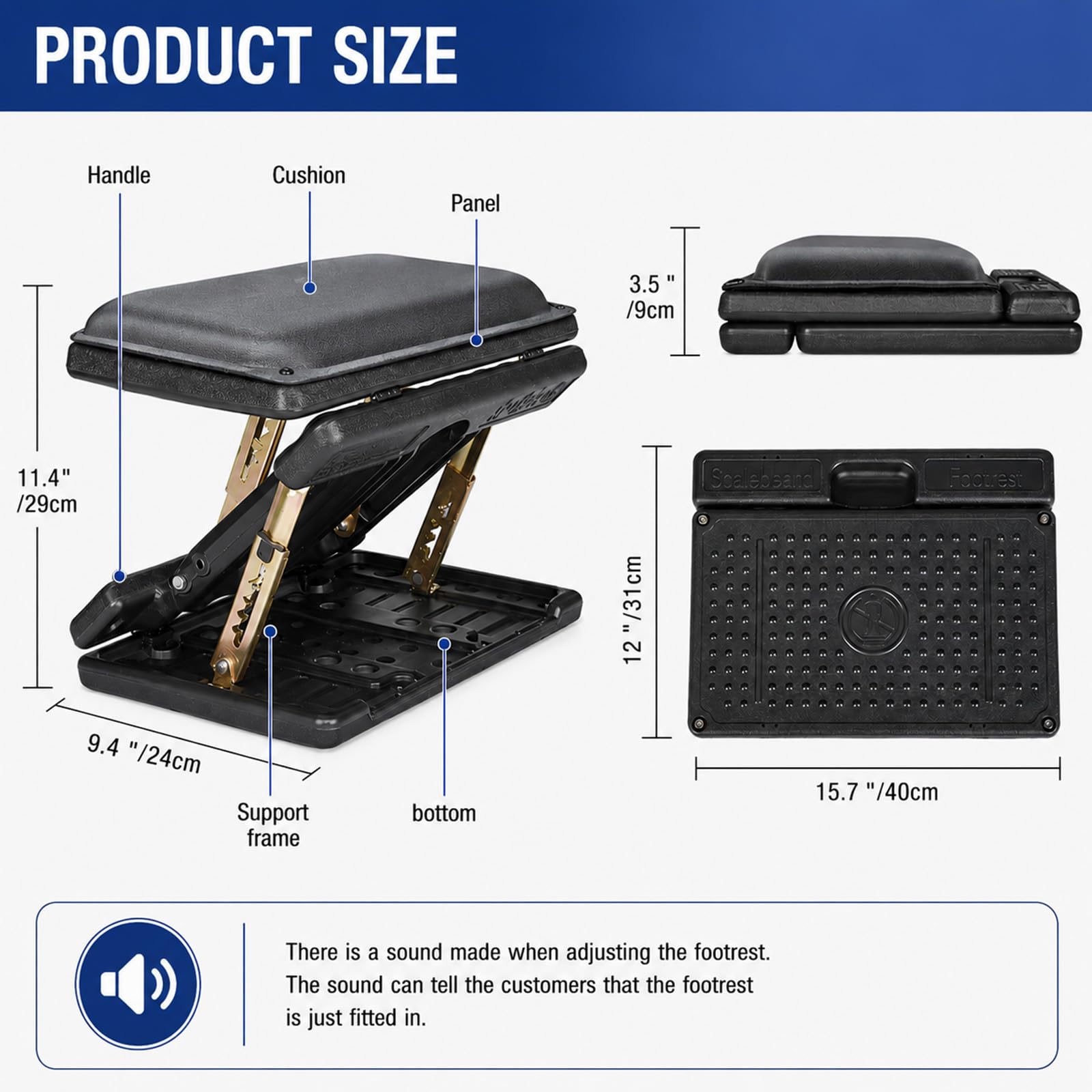 Reposapiés para debajo del escritorio en el trabajo, 4 niveles de altura ajustable, reposapiés ergonómico plegable para oficina, juegos, computadora, reposapiés de escritorio suave y