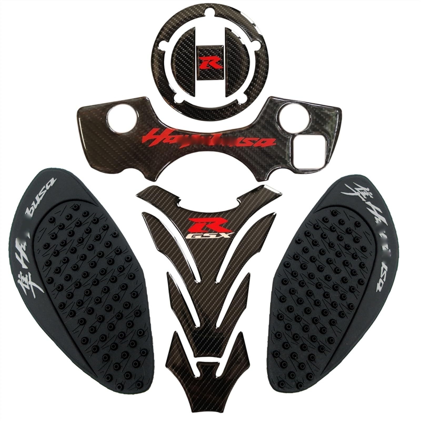Ysdsls Color8 Motorcycles Anti Slip Tank Pad Sticker Gas Knee Grip Traction Side Decal For Suzuki Gsxr 1300 Hayabusa 2008-2012(Color8)