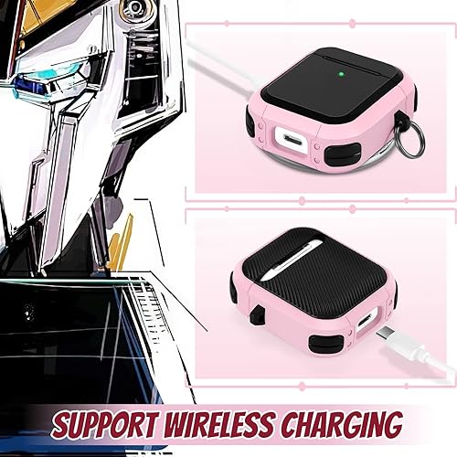 Miniatura 8 de ORIbox Funda protectora que absorbe los golpes compatible con AirPods Pro, cuerpo completo resistente con llavero para AirPods Pro, Battlegear Blue,