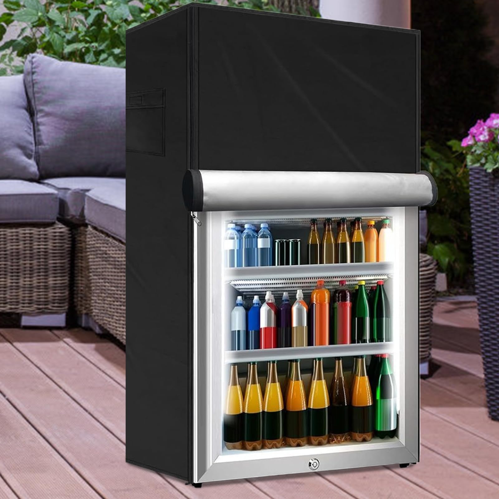 Outdoor Kühlschrank Abdeckung | Schutzabdeckung Für Kühlgeräte,UV Beständige Kühlschrank Hülle Mit Reißverschluss Für Küche Camping Picknick