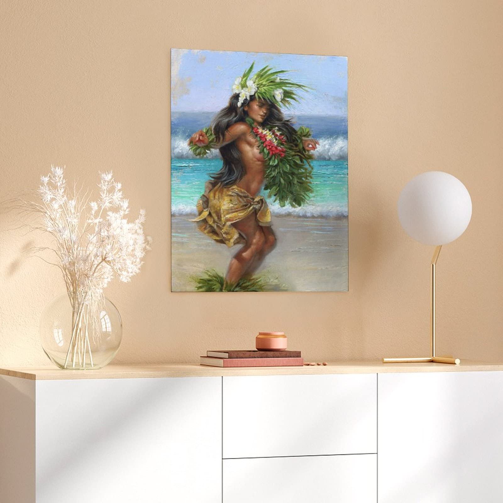 Beach Hula Girl Poster Hawaii Sexy Girl Dance Wall Art Tropical