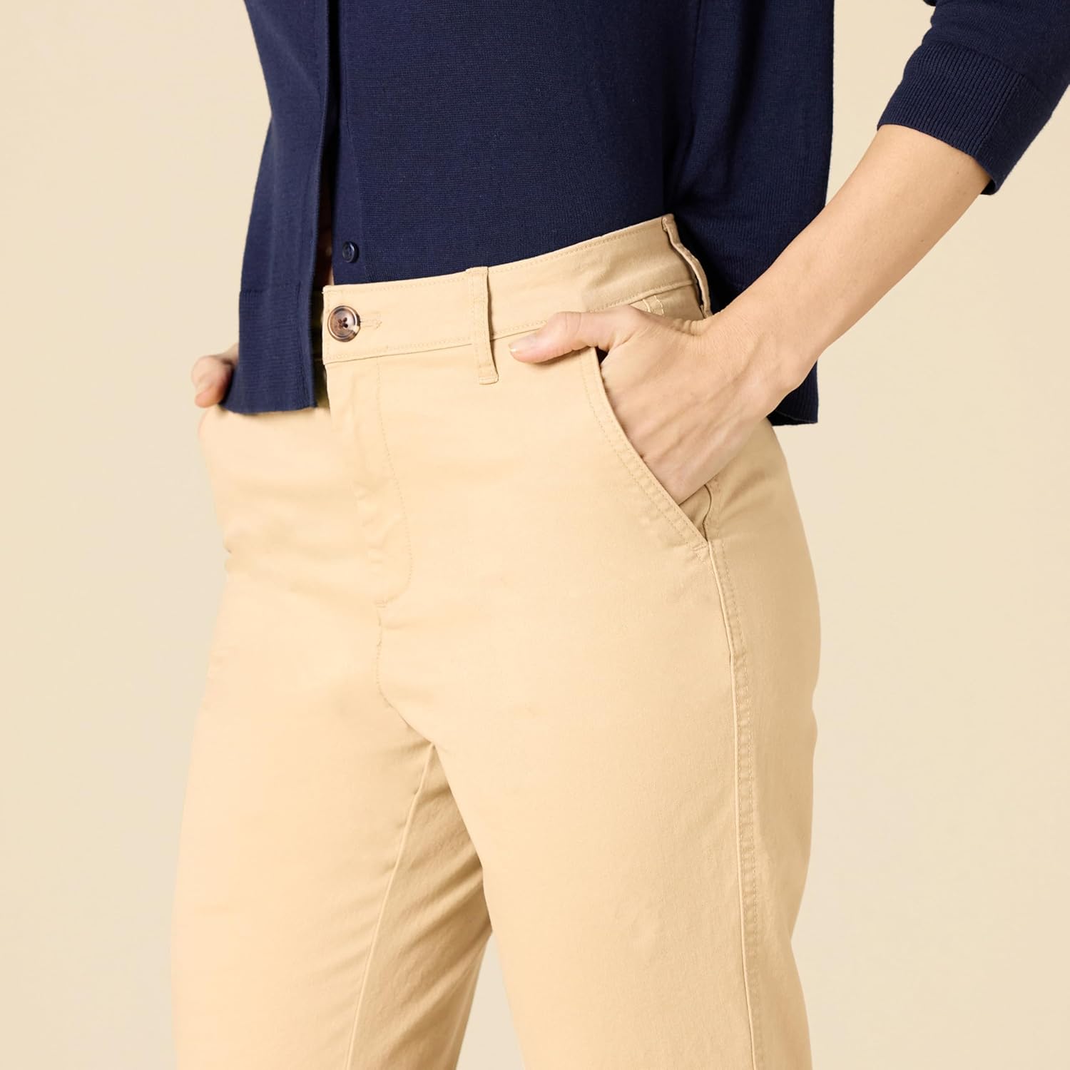 Amazon Essentials Women's High-Rise Slim-Fit Full-Length Straight-Leg Khaki Pant - Image 4