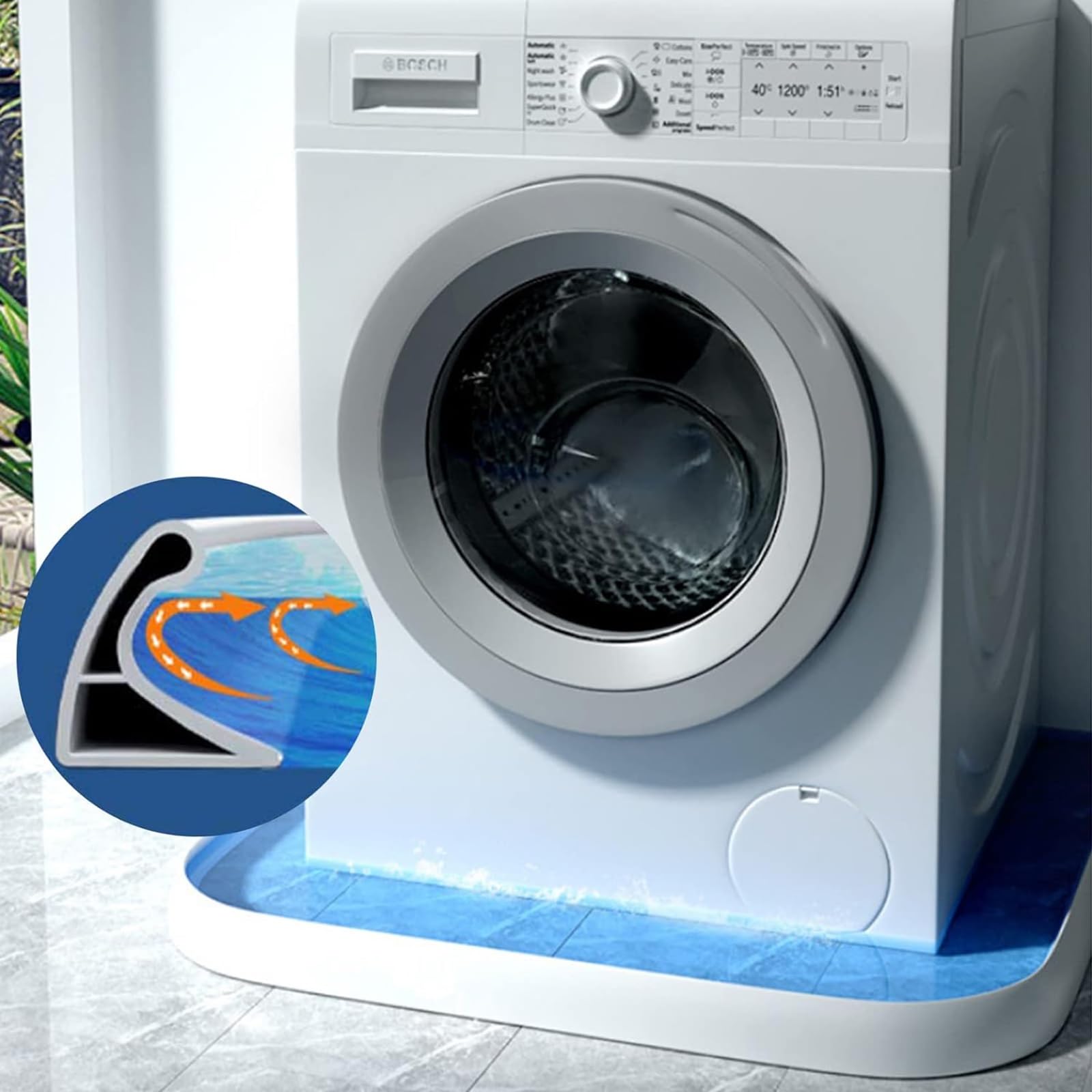 Striscia di ritenzione dell'acqua in silicone, striscia impermeabile autoadesiva e pieghevole, striscia di ritenzione dell'acqua per pavimento, per striscia di ritenzione dell'acqua sul davanzale dell