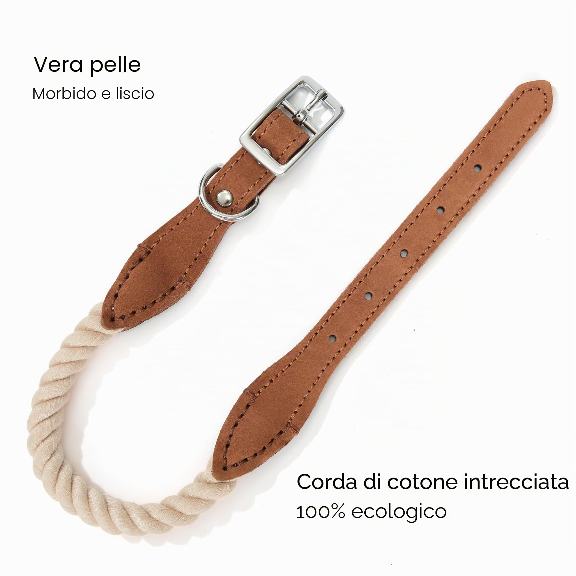 Mile High Life - Collare per cani in corda di cotone di alta qualità, con fibbia ad ardiglione