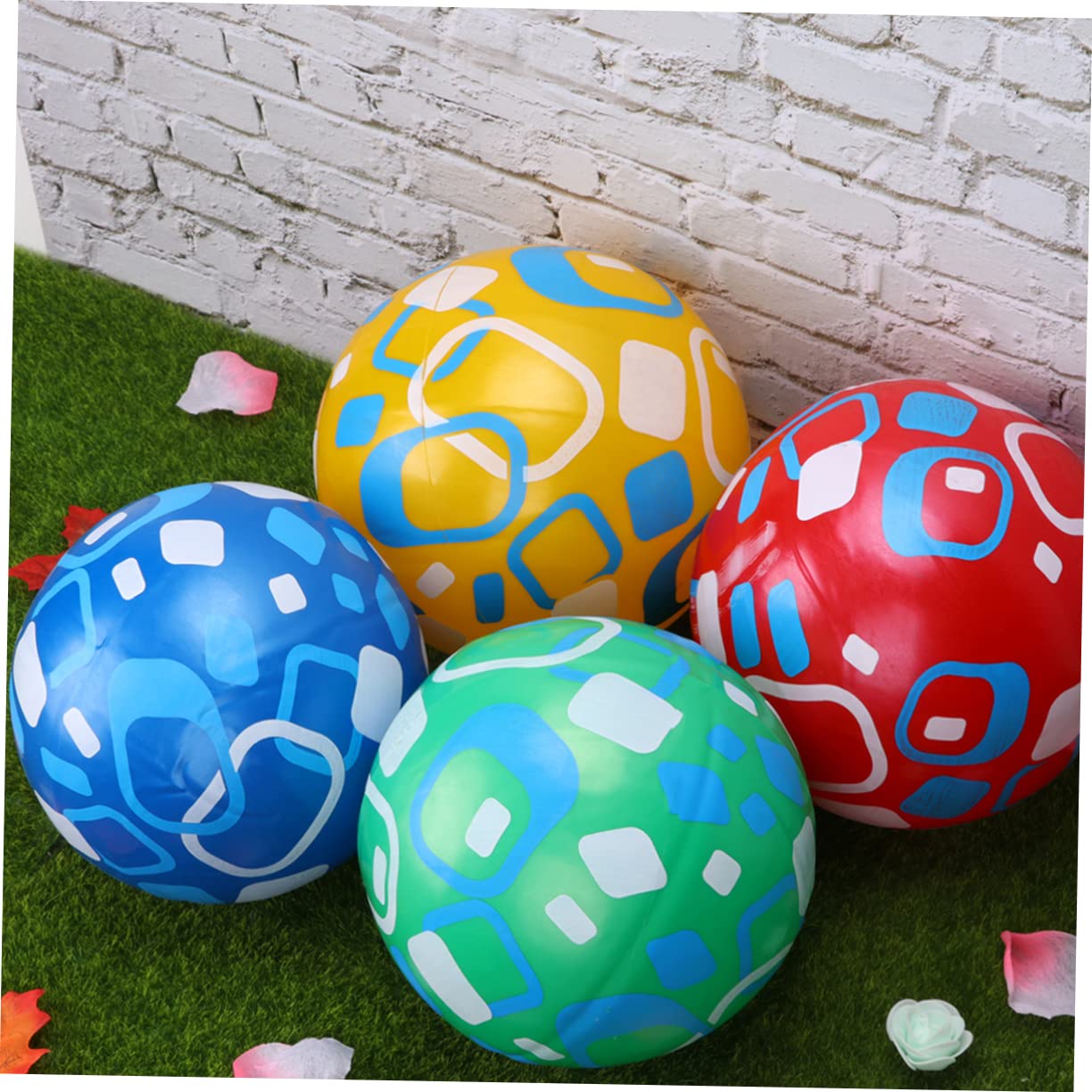 Kisangel 2 Set Palla Gonfiabile Per Pvc Con Design Per Giochi All E Spiaggia Facile Da Conservare Usare Colore Casuale 4 * 2