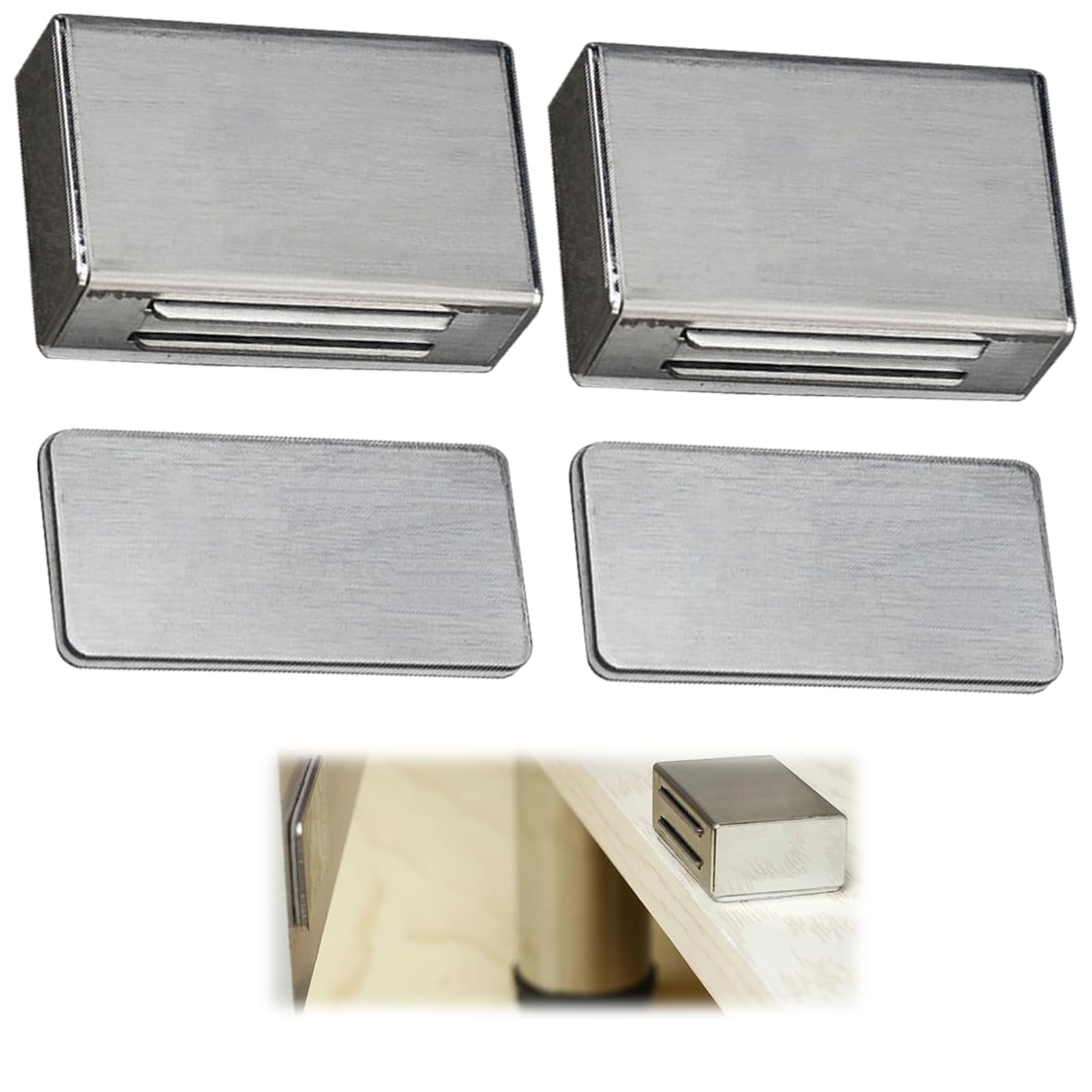 Edelstahl Magnetverschluss 2er Set - Selbstklebend Mit 12kg Haltekraft