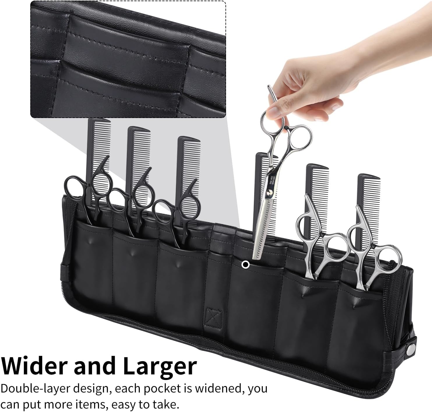 Hair Stylist Shear Scissors Holder Bag Shear Holder Shear Cases for Hairstylists Grooming Scissors Storage Barber Pouch Cases for Hairdressers, Professional Scissors Organizer Bag Salon Tools Case