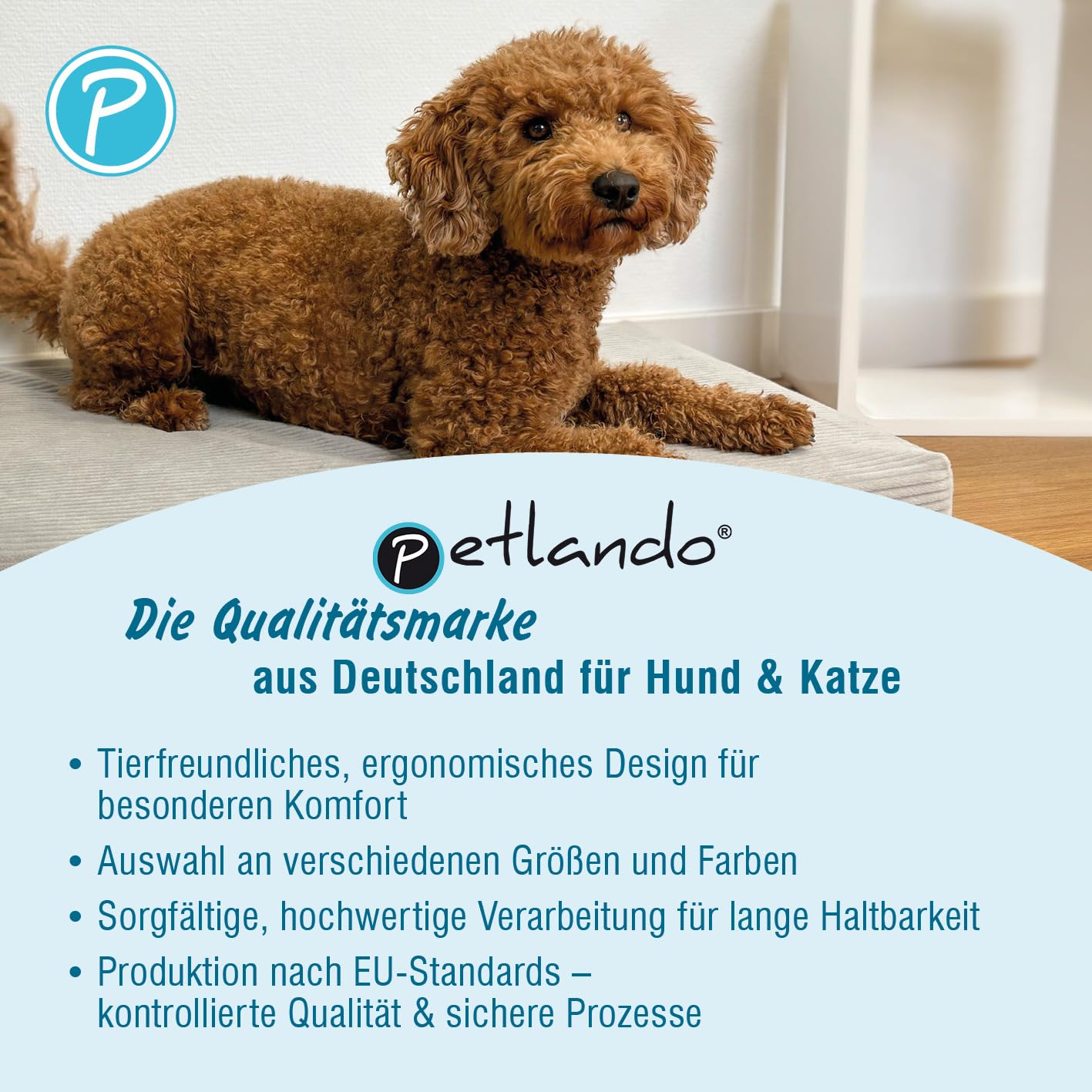 Petlando Orthopädische Hundematte LikeOrtho Luke – ergonomisches Hundebett mit Eggfoam-Struktur, gelenkschonend, waschbarer Bezug, rutschfest, 100x65x10cm, kleine bis mittlere Hunde, grau