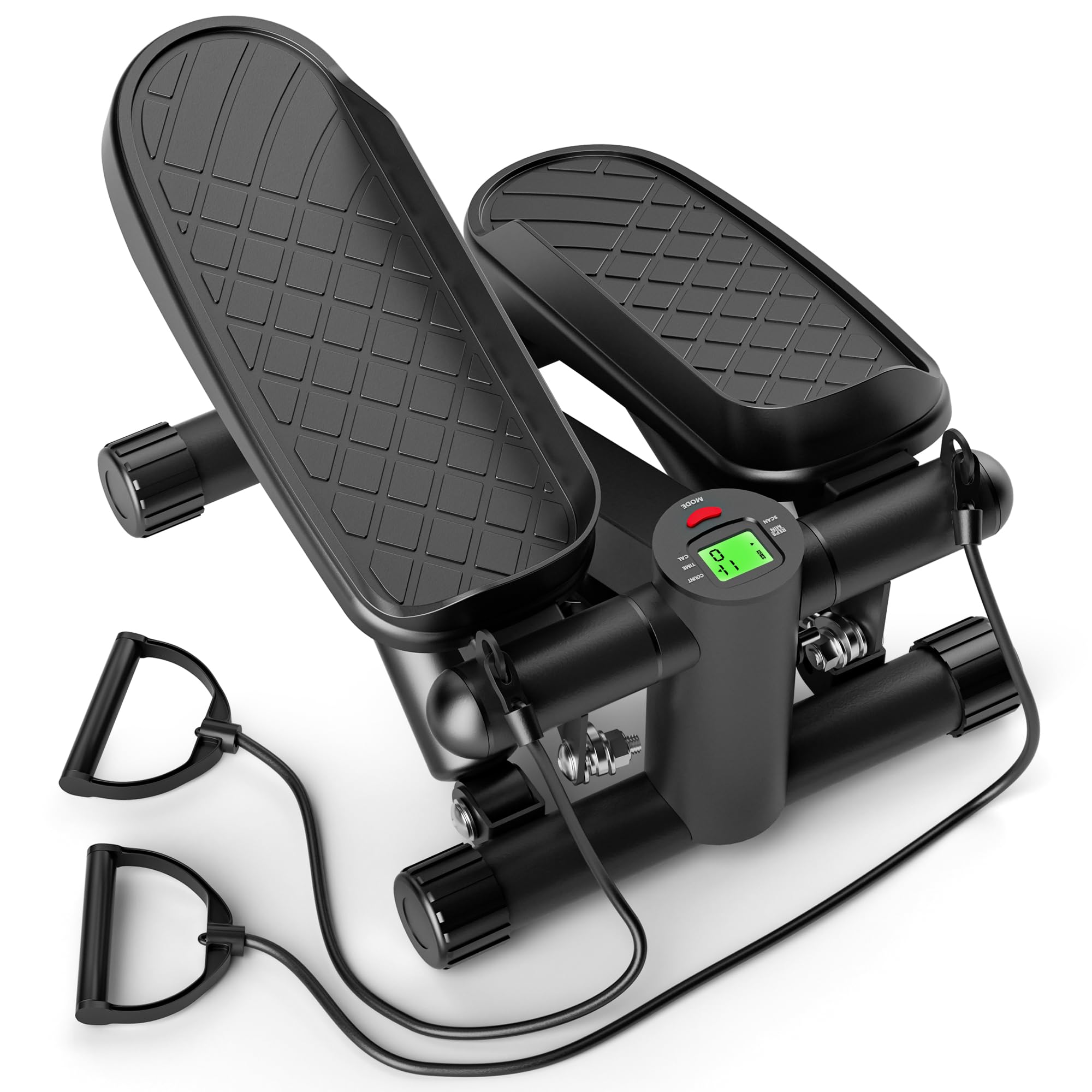 Ultrasport Mini Stepper Fitness Appartement avec Écran LCD Multifonction et Cordes de Puissance I Home Step Steppers Escalier Sport pour l'Entraînement des Jambes, des Bras, des Fesses