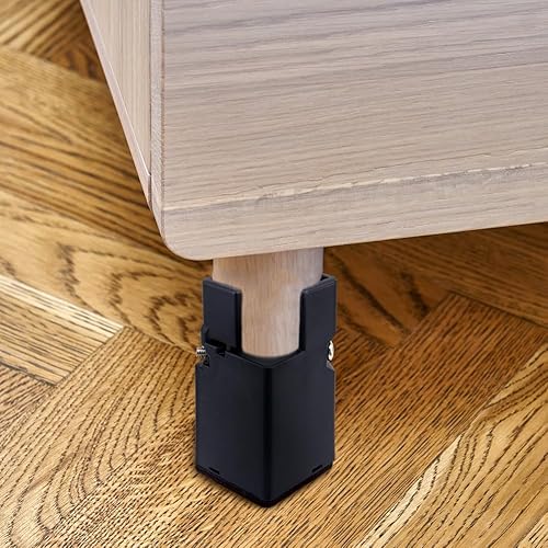 Miniatura 7 de Mtbkeltics Paquete de 4 elevadores de muebles con abrazadera de tornillo, elevadores de silla de 2 pulgadas, elevadores de cama resistentes para