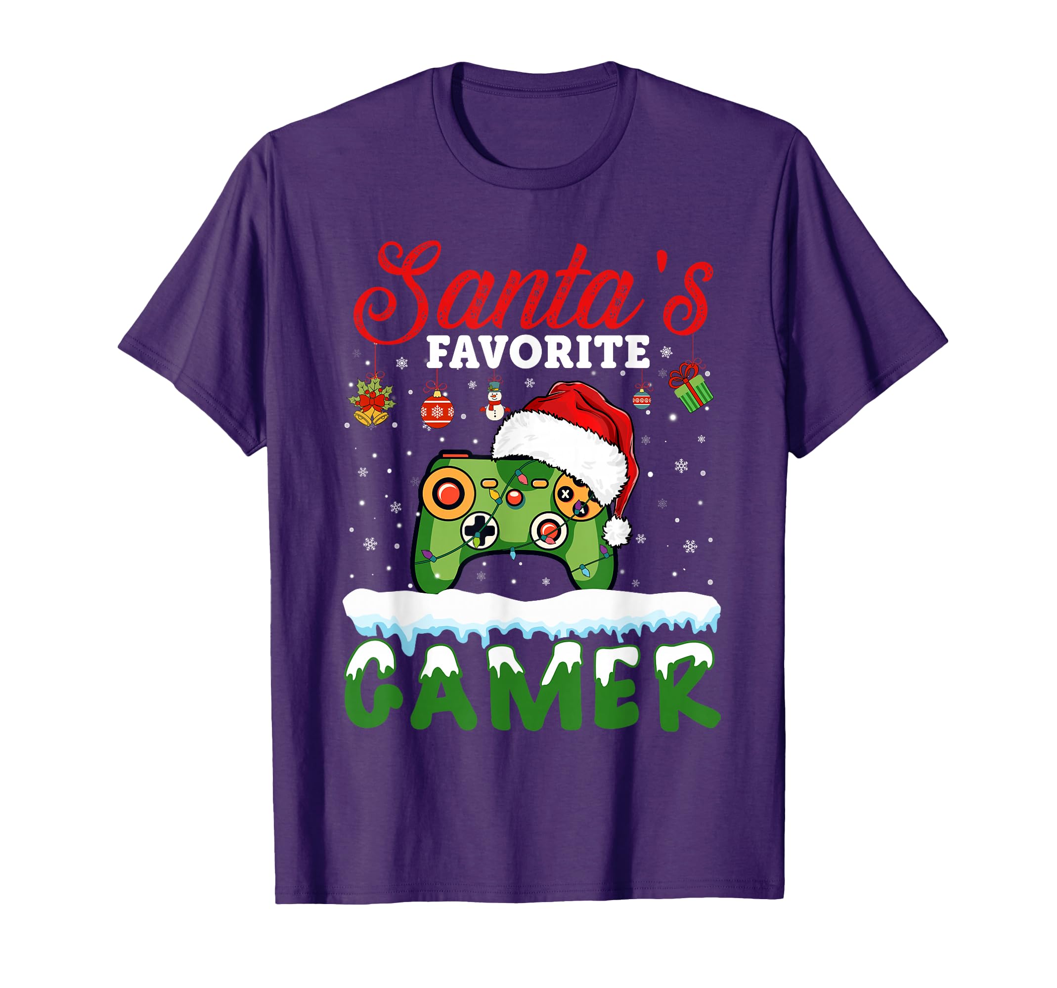 Santa's Favorite Gamer Christmas Gaming T-Shirt