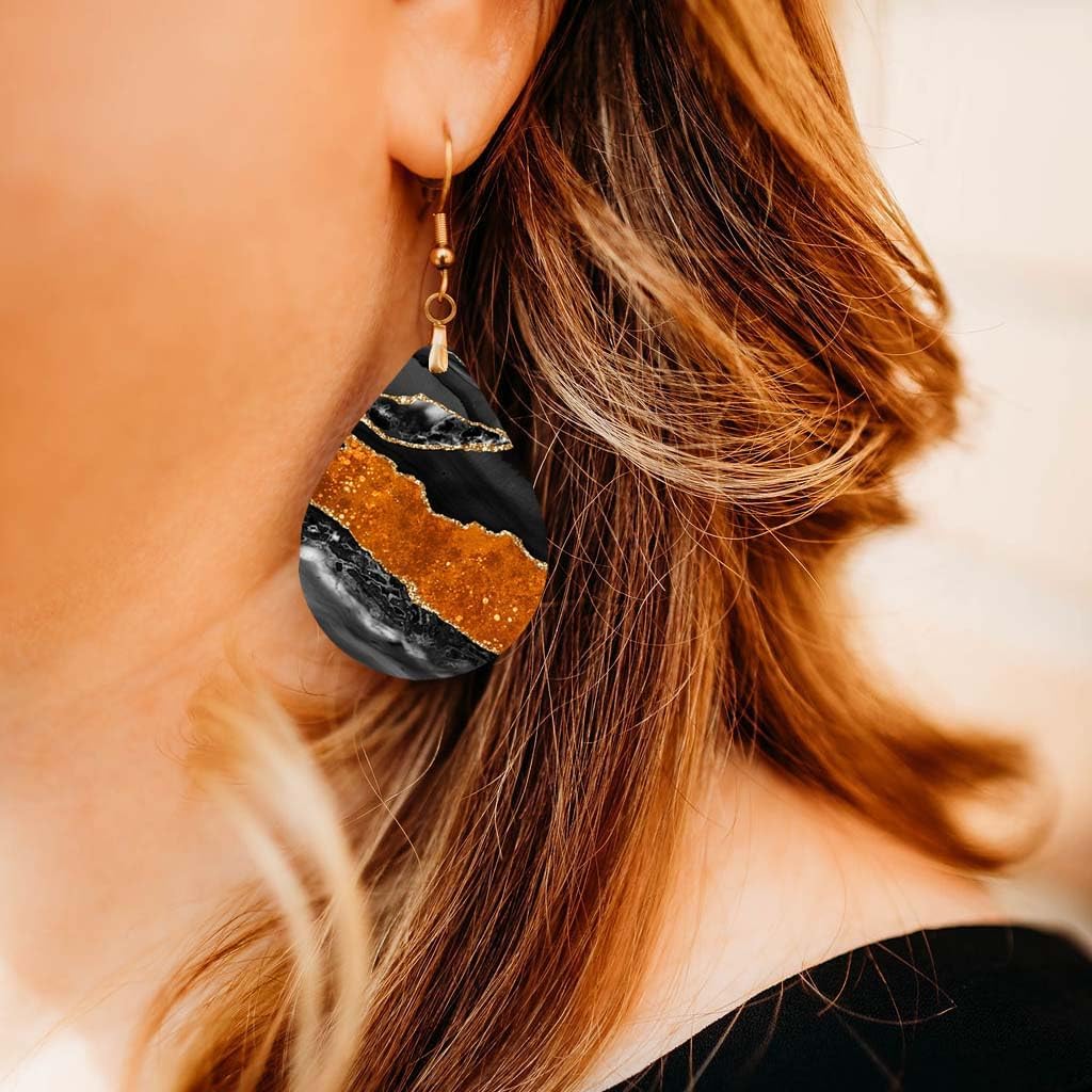 Dangle Earrings for Women Colorful Dangling Drop Statement Jewelry Printed MDF Wood Teardrop Double Side Print Handmade by The Painted Pug - Image 2