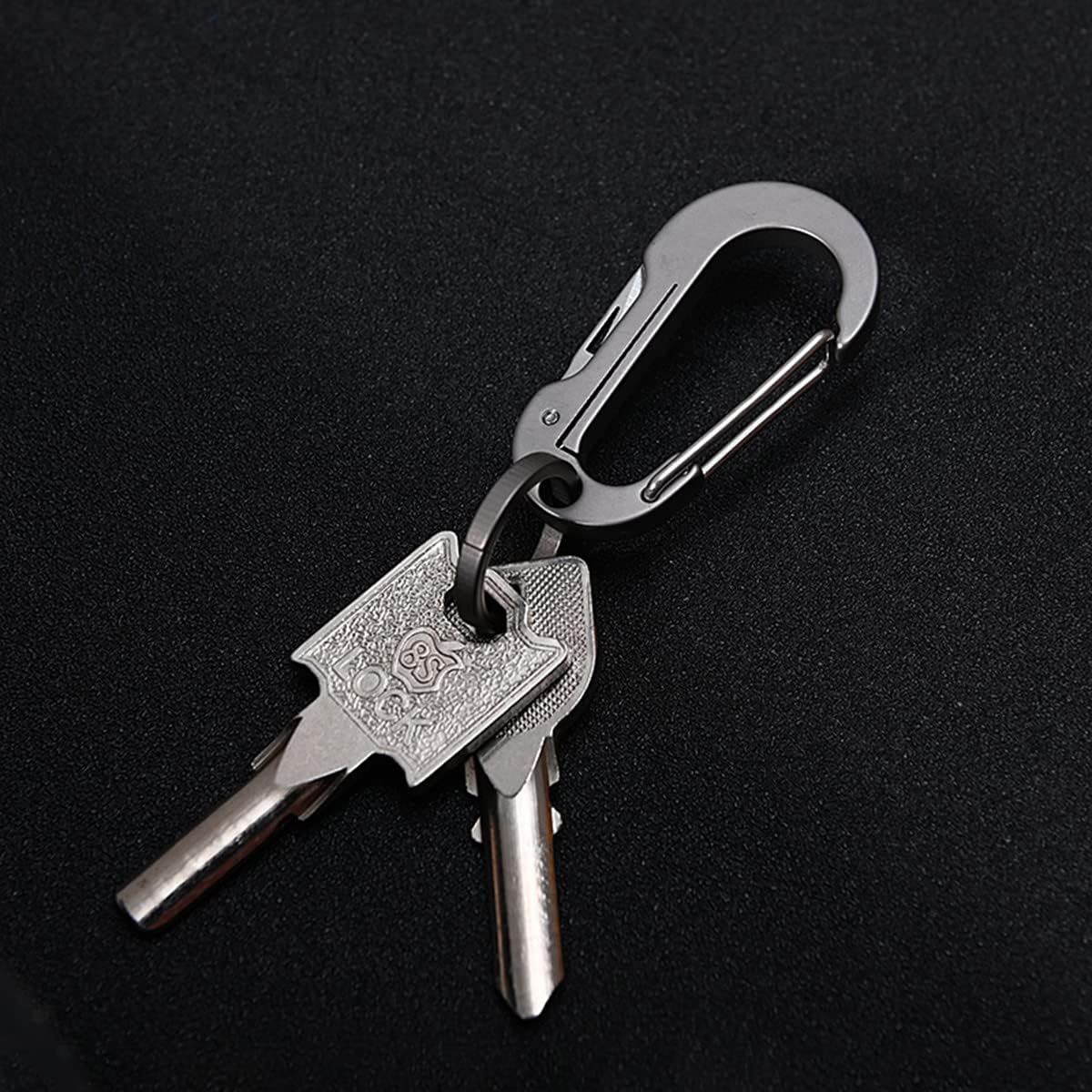 Titanium Carabiner Clip for Keys,Multifunctional EDC Keychain with Keyring,Backpack Accessory - Image 7