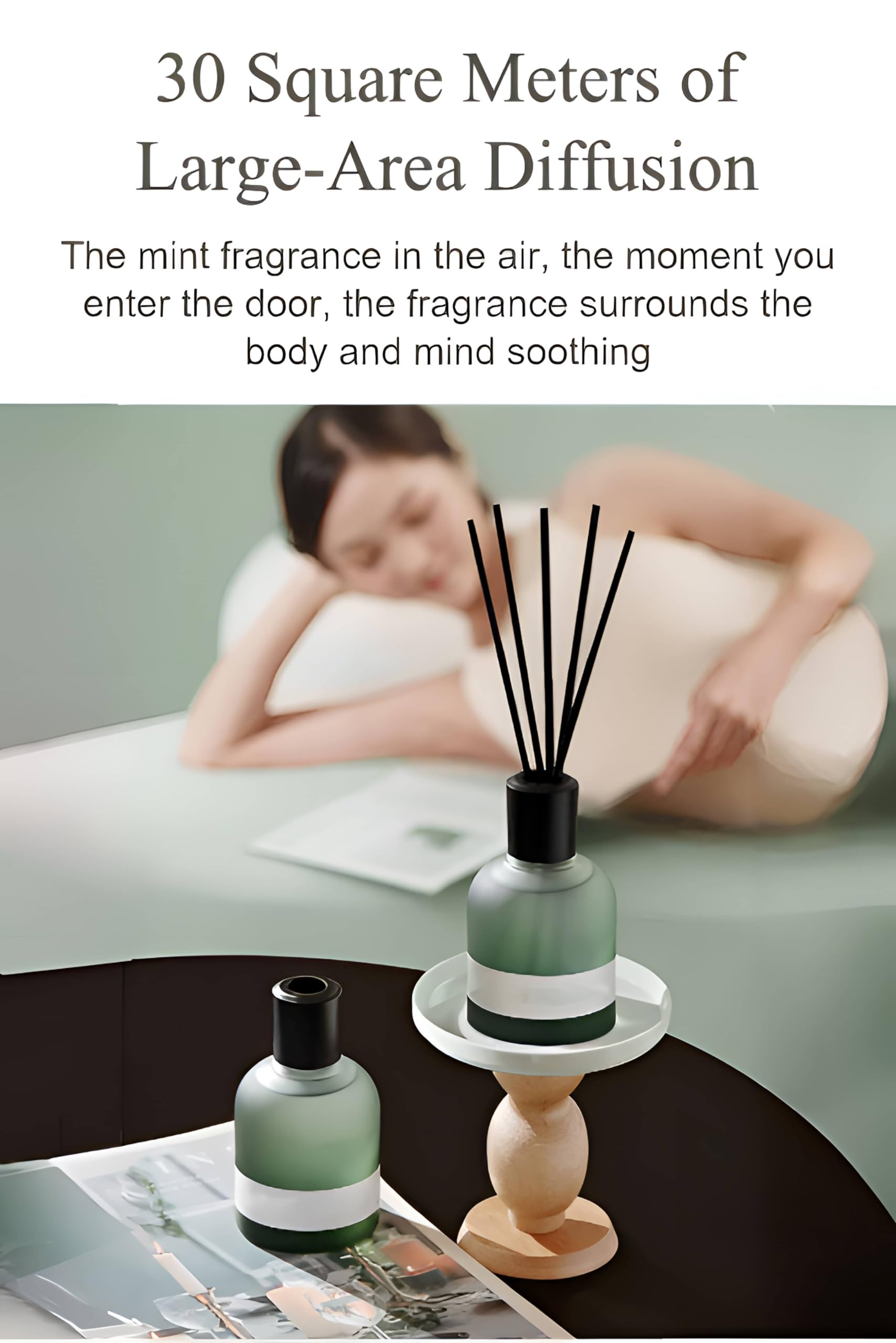 Schilf Duftspender, 120 ml, langlebiger Raumduft Diffuser für Schlafzimmer, Badezimmer, Büro mit 5 Schilf, Lufterfrischer Spa Entspannung, Aromatherapie, Geschenk