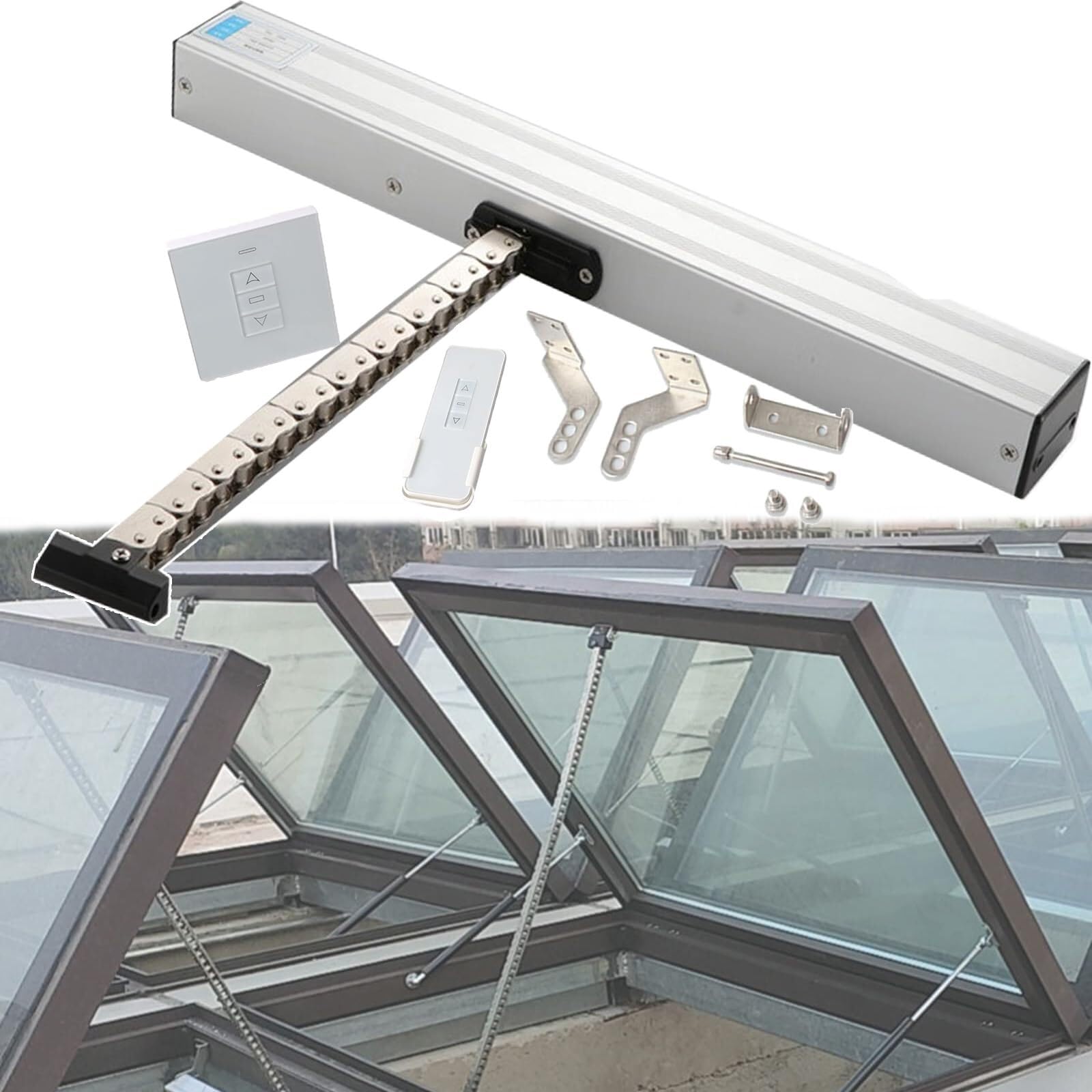 Actuador de 24 V para automatizar invernaderos y ventanas de techo altos