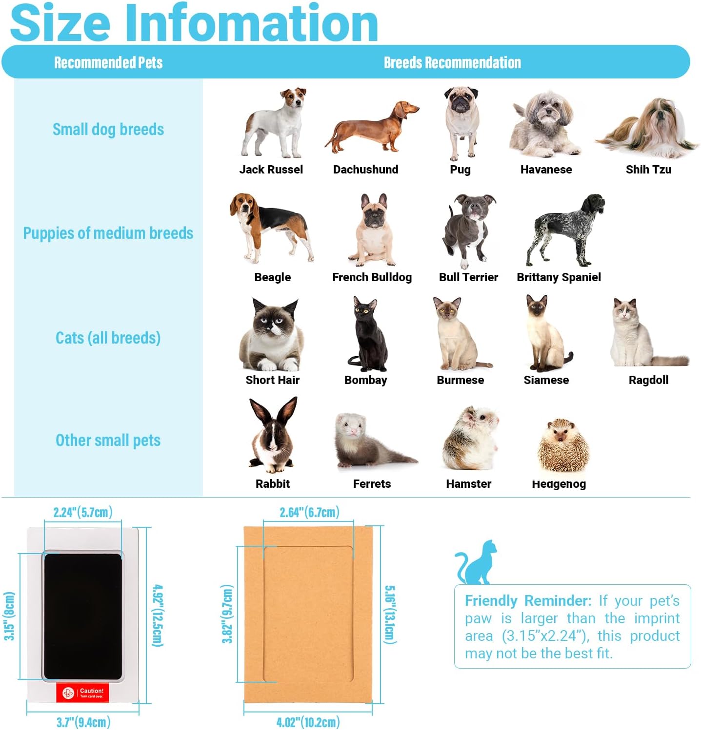 Pet Paw Print Impression Kit – Inkless Ink Pad for Dogs and Cats, Dog Nose Print Kit, Paw Print Keepsake,Non-Toxic Pet Impression Kit,Memorial Gifts for Pets（Gold&/Silver,4 Pack） - Image 6