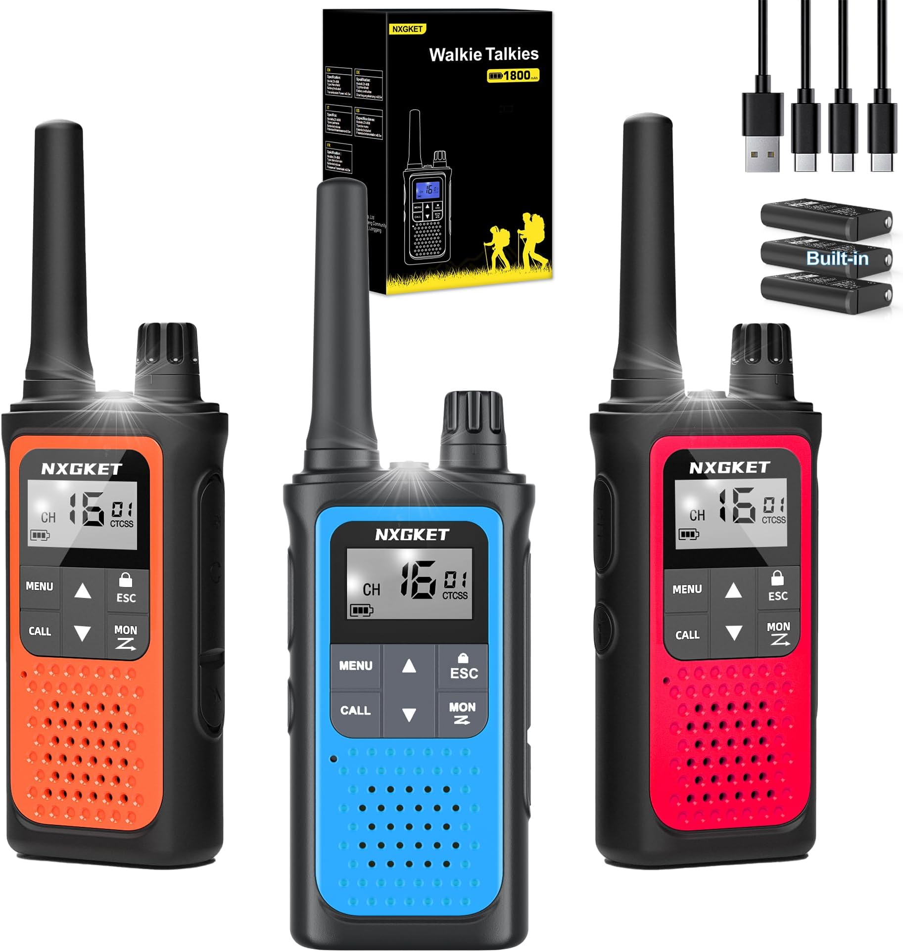 Motorola Solutions T42 Triple Talkabout Set Gruen/Blau/Orange mit Weiß Blau Grün Orange