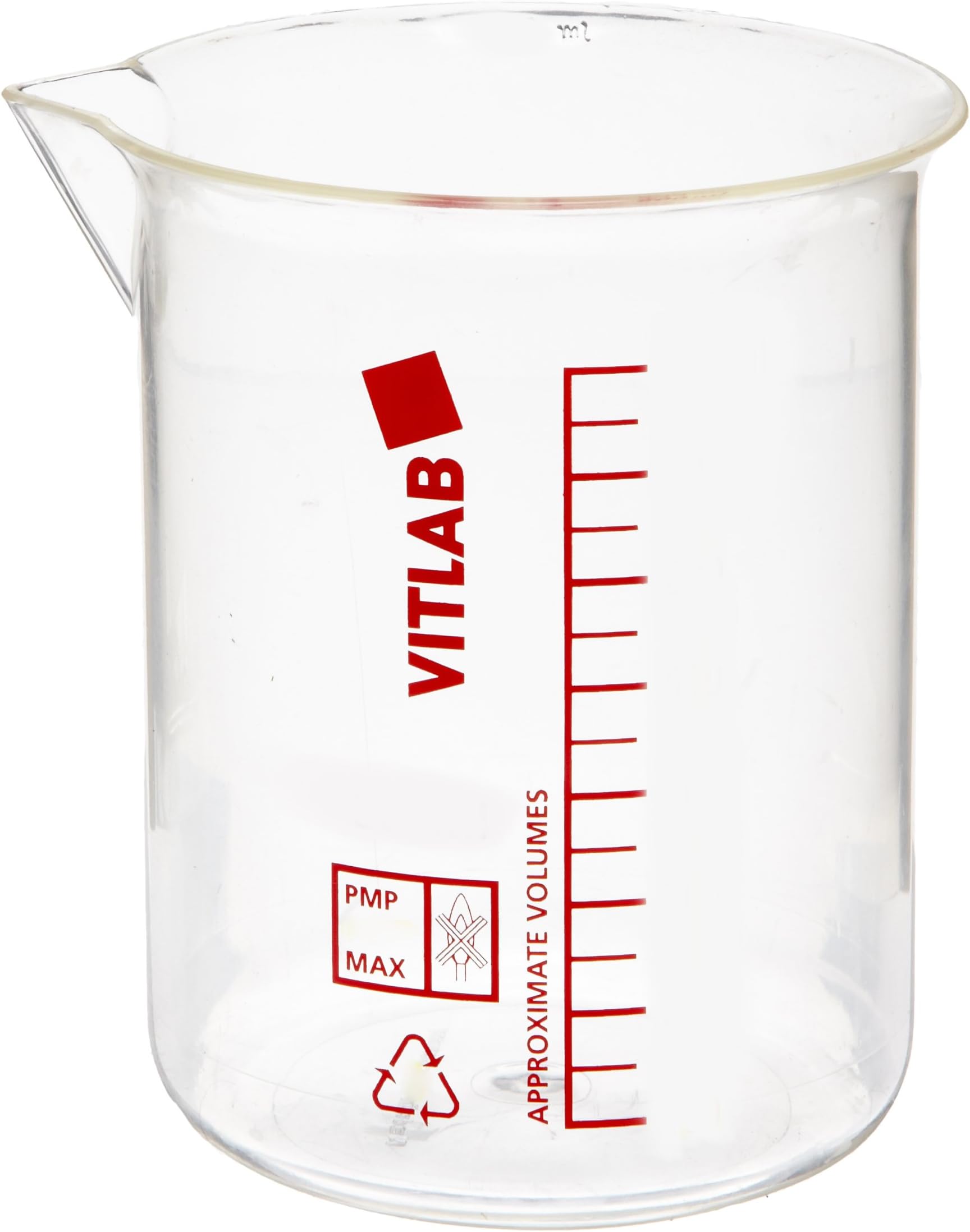 VitlabPolymethyl Pentene Griffin Beaker, 600mL Capacity (Pack of 6)