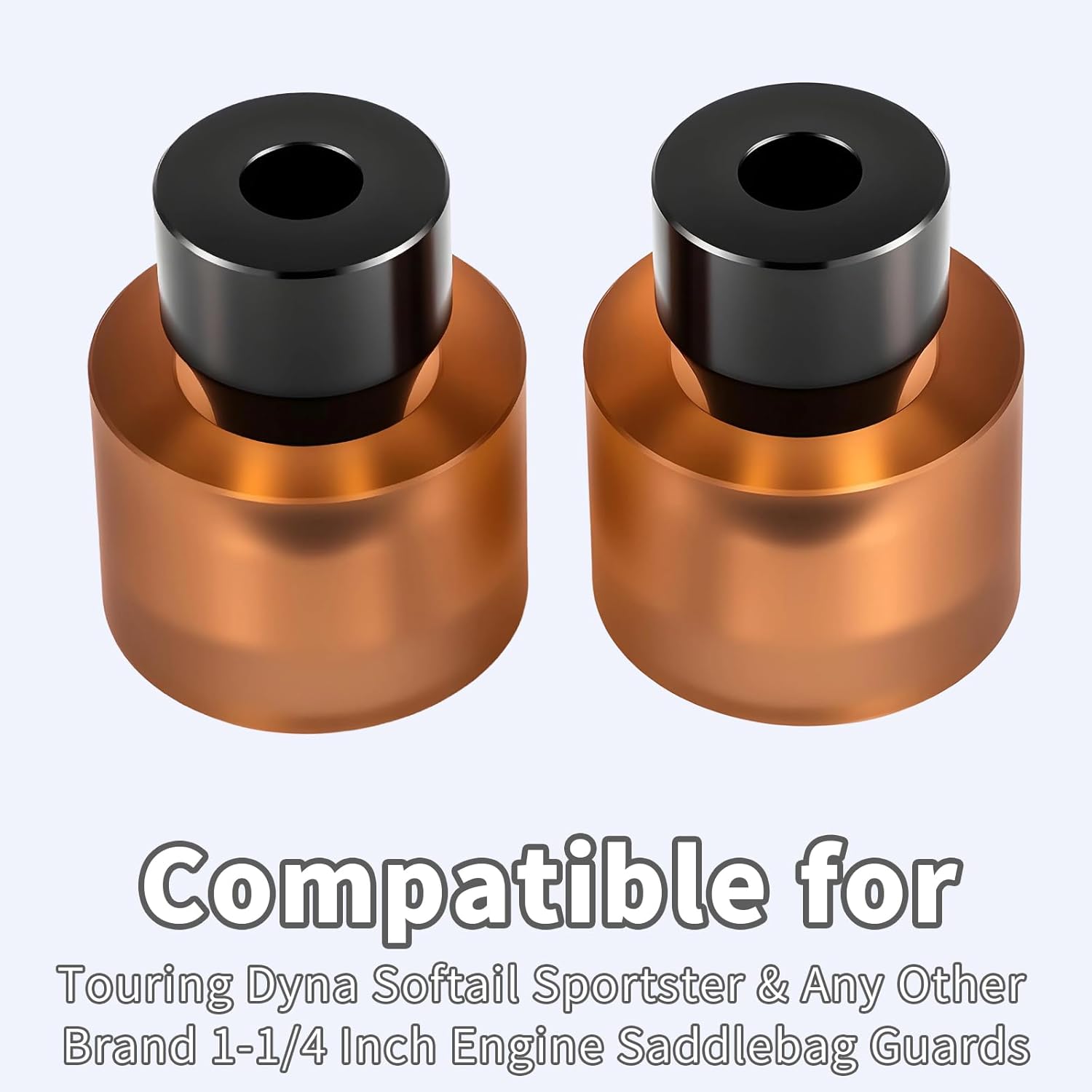 Brown Crash Bar End Sliders & Colored washers Fits for Harley Touring Dyna Softail Sportster & Any Other Brand 1-1/4 Inch Engine Saddlebag Guards