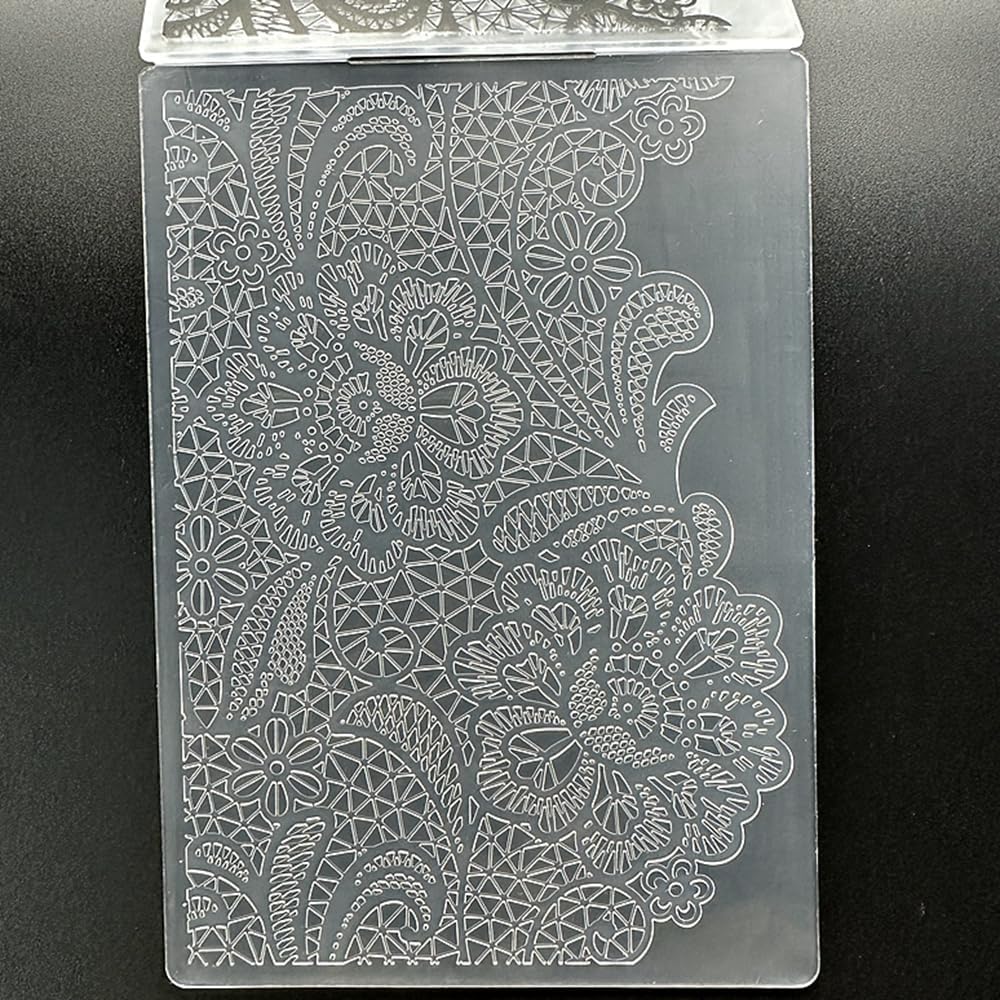 3D Plastic Embossing Folder Template Lace Pattern Texture A6 Size for Card Making DIY Scrapbooking Paper Crafting Handmade Crafts Scrapbooking Arts Supplies Scrapbook Decor