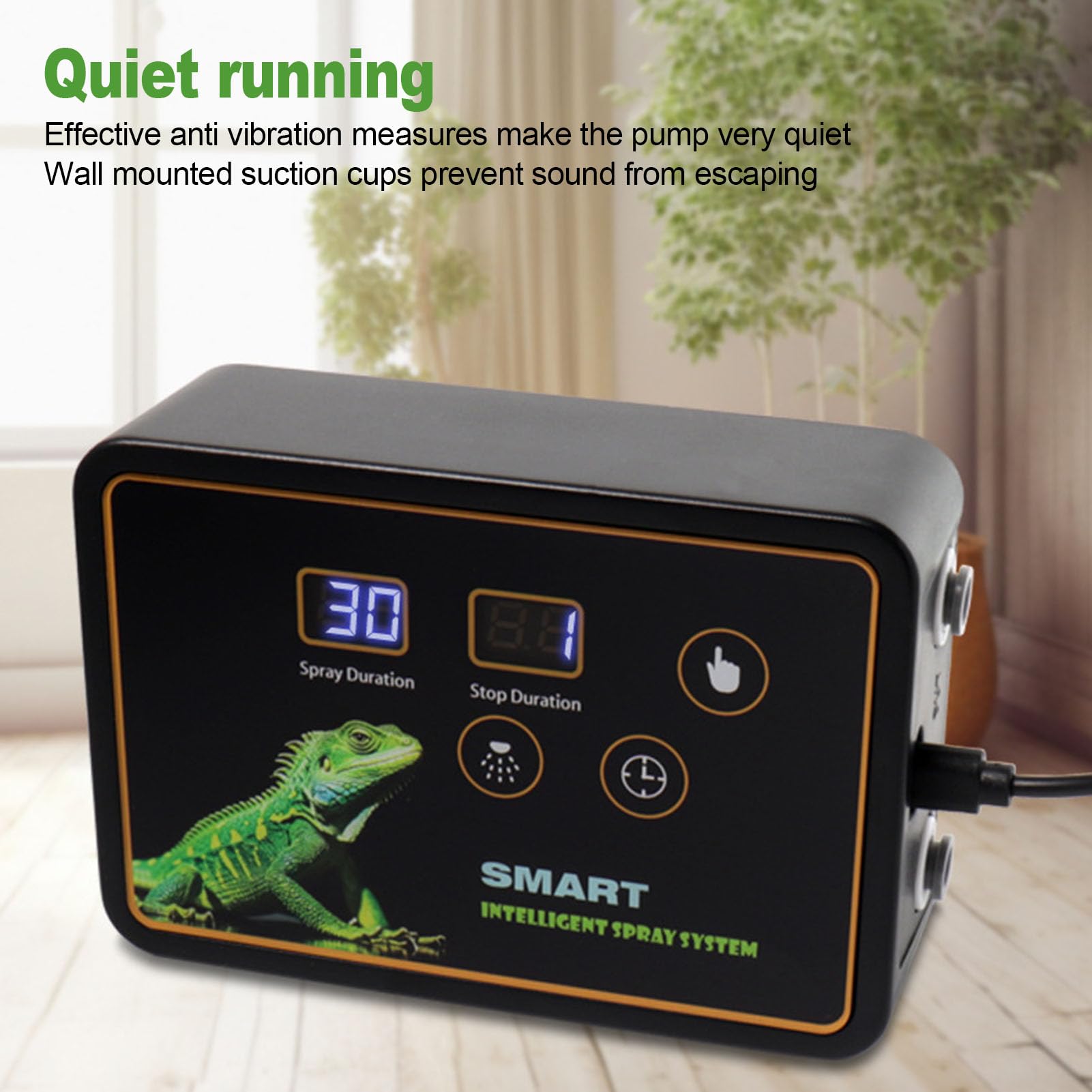 Humidificador para Reptiles, Terrario Silencioso para Reptiles, Kit de Nebulización con Temporizador Inteligente con 2 Boquillas de Pulverización Ajustables de 360°, Kit de
