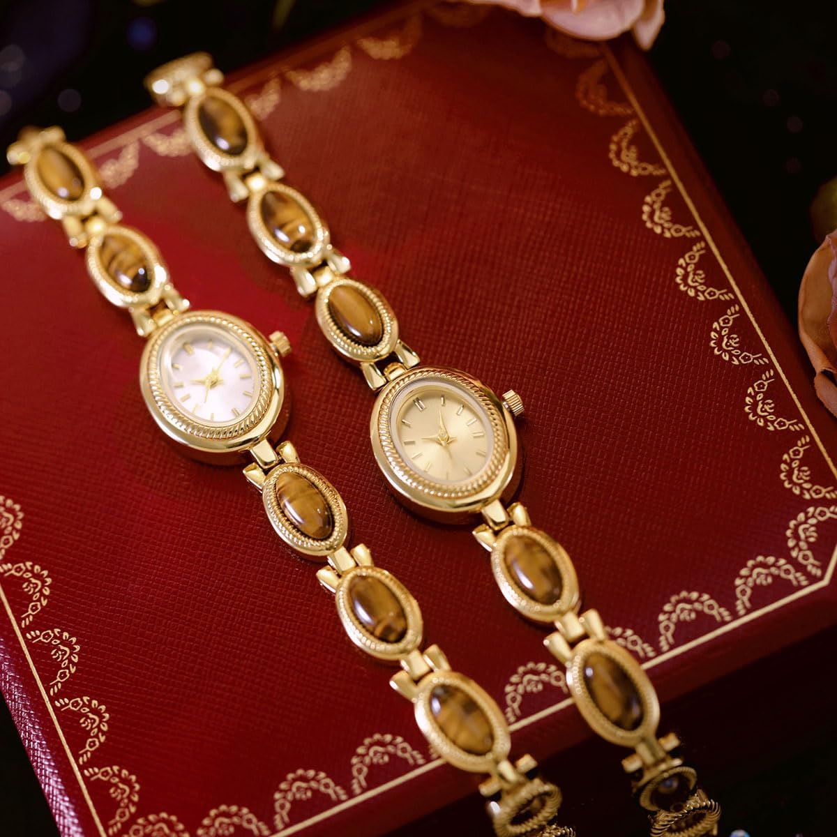 ADSBIAOYE Womens Gold Watch Waterproof Quartz Wrist Watch Elegant Oval Vintage Small Dial Bracelet Watch Fashion Dress Watches for Ladies - Image 5