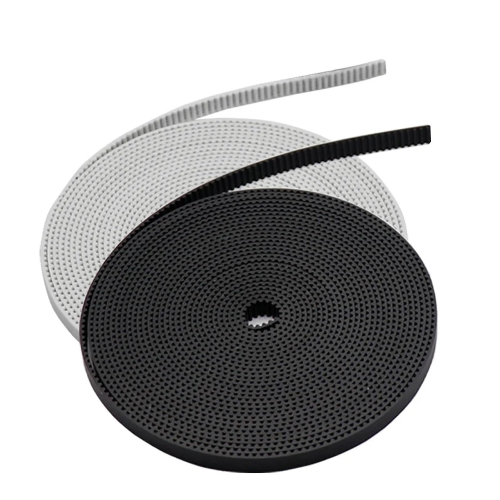 2GT Offener Zahnriemen, Breite 6 mm, staubdicht, Gummi und PU-Stahldraht, Synchronzahnriemen, Zahnriemen, Gt2, 3D-Druckerteile(Black PU Steel Wire,(GT2-6mm)-5Meters)