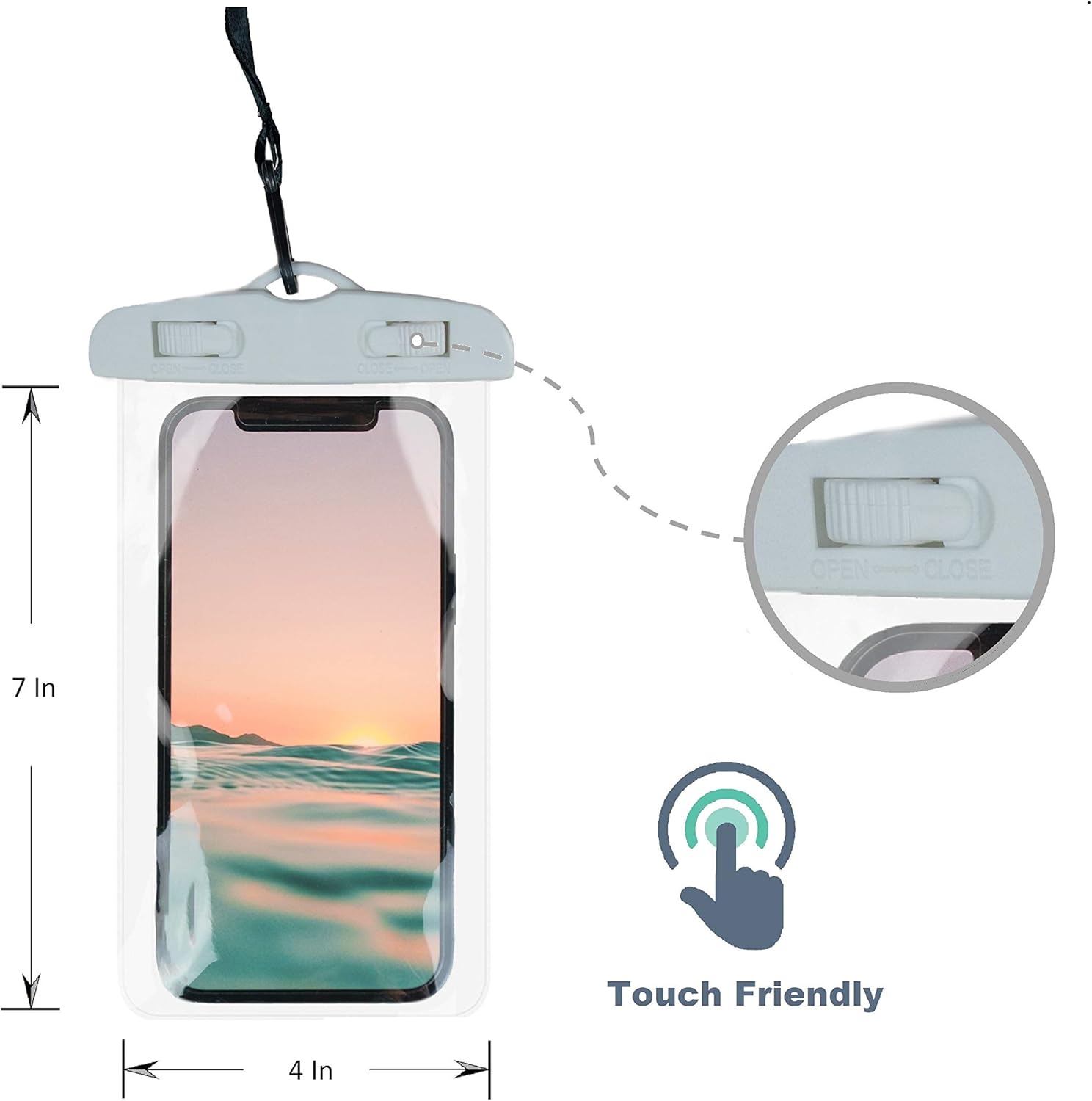 Inflatable Floating Drink Holder with 2 Waterproof Phone Pouch for Hot Tub, Pool Party and Beach