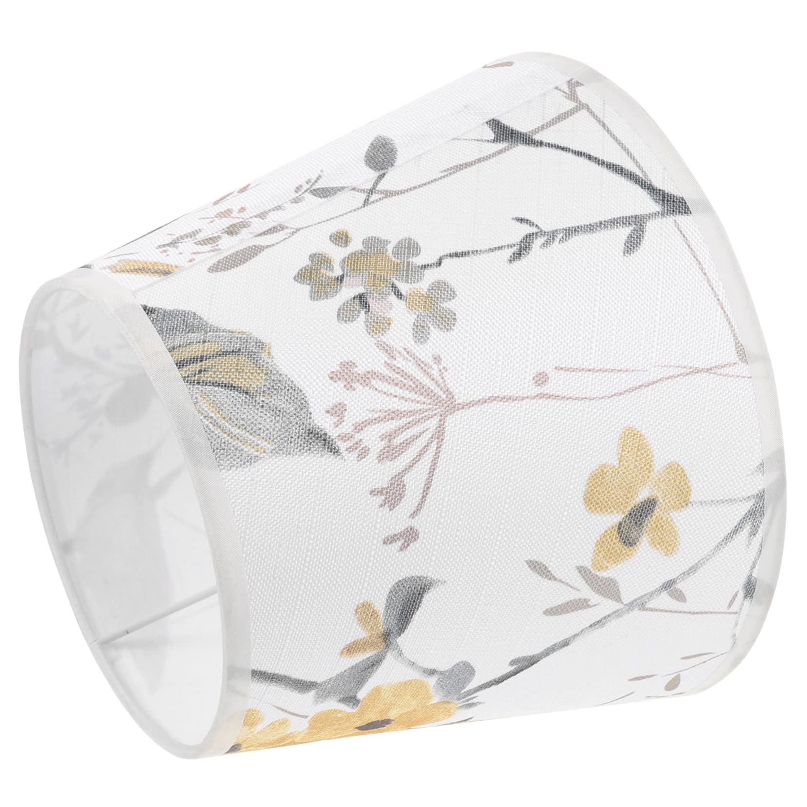 BESTonZON Bird Printed Fabric Lamp Shade E27 22cm Linen Cover for Table and Floor Lamps Bedroom Decorative Replacement Bedside Light Shade