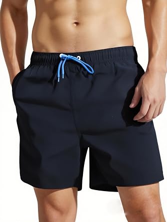 MADHERO Mens Swim Shorts 4 Way Stretch Short Bathing Suits Swim Trunks Mesh Liner