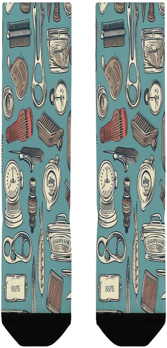 Barber Shop Crew Socks Calf Socks Athletic Crew Sock