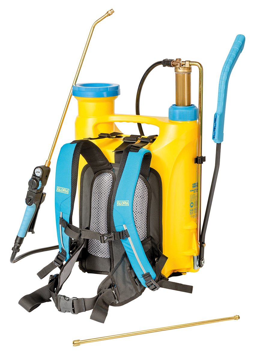 Gloria Rückensprüher Pro 1800 | 18 L Drucksprüher für extra große Flächen | XL Gartenspritze mit gepolsterten Gurten & Druckregler | Inkl. Messing-Verlängerung | Pflanzenschutz, Landwirtschaft & Forst