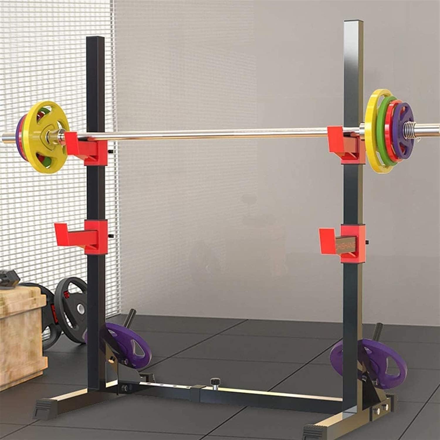 Rack per Squat Professionale Attrezzatura per l'allenamento della Forza Sport Domestici Bilanciere Rack per Squat Supporto Panca per distensioni Rack per Squat