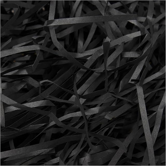 MAL Traders 200 Grams Shredded Tissue Paper is Ideal for Gift Box Filling, Hamper Filling, Basket Filler, Packaging Filler, Gift Packaging and Hampers Stuffing (Black)