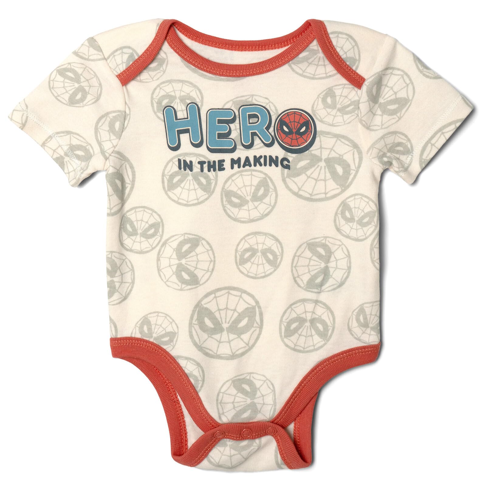 Marvel Avengers Baby-Bodys, Neugeborene bis Säuglingsgrößen (Neugeborene - 24 Monate), Creme/Blau/Grau, 24 Monate, 5er-Pack