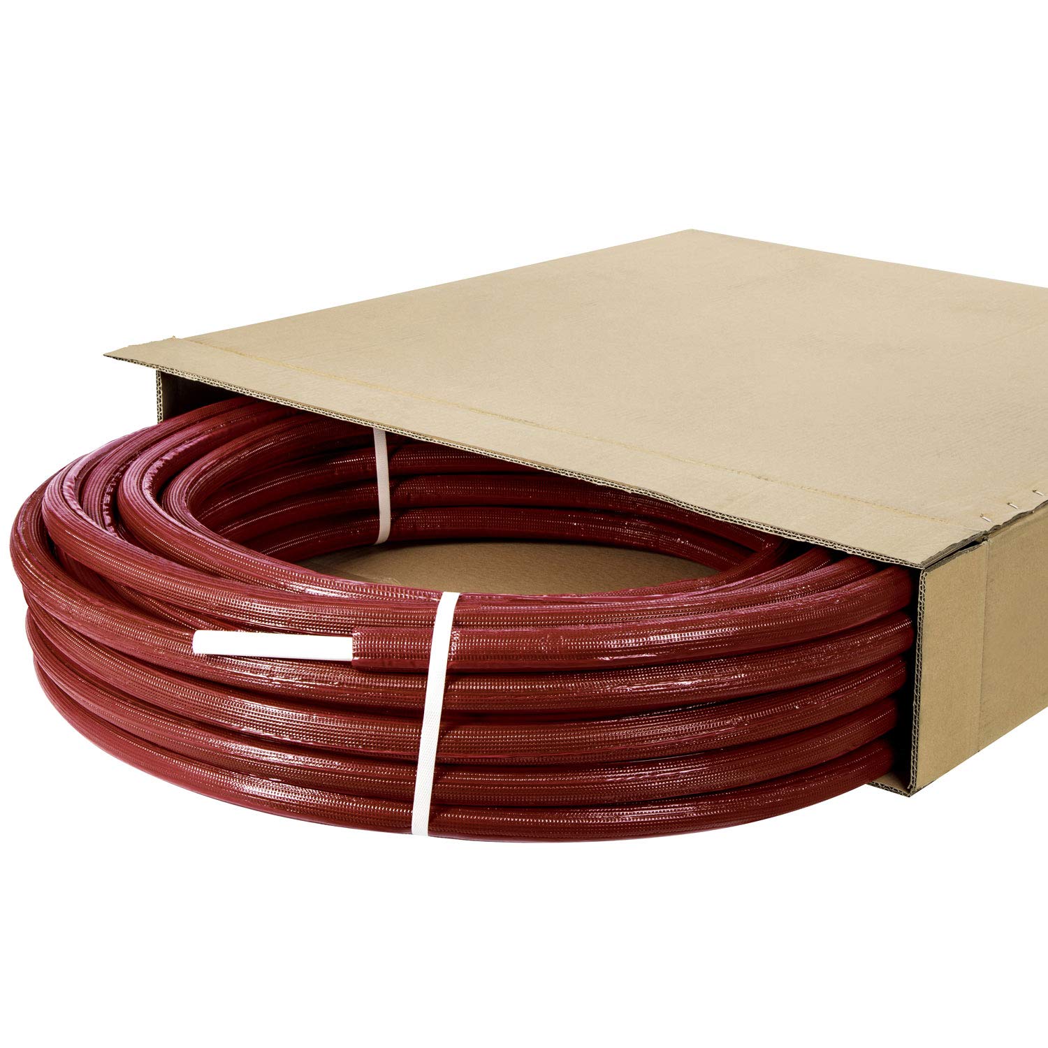 H2O-Flex Aluverbundrohr, 20 x 2 mm, 50 m Rolle, 6 mm Isolierung rot | Mehrschichtverbundrohr mit Isolierung, DVGW- und SKZ-zertifiziert, diffusionsdicht, zugelassen für Trinkwasserinstallationen