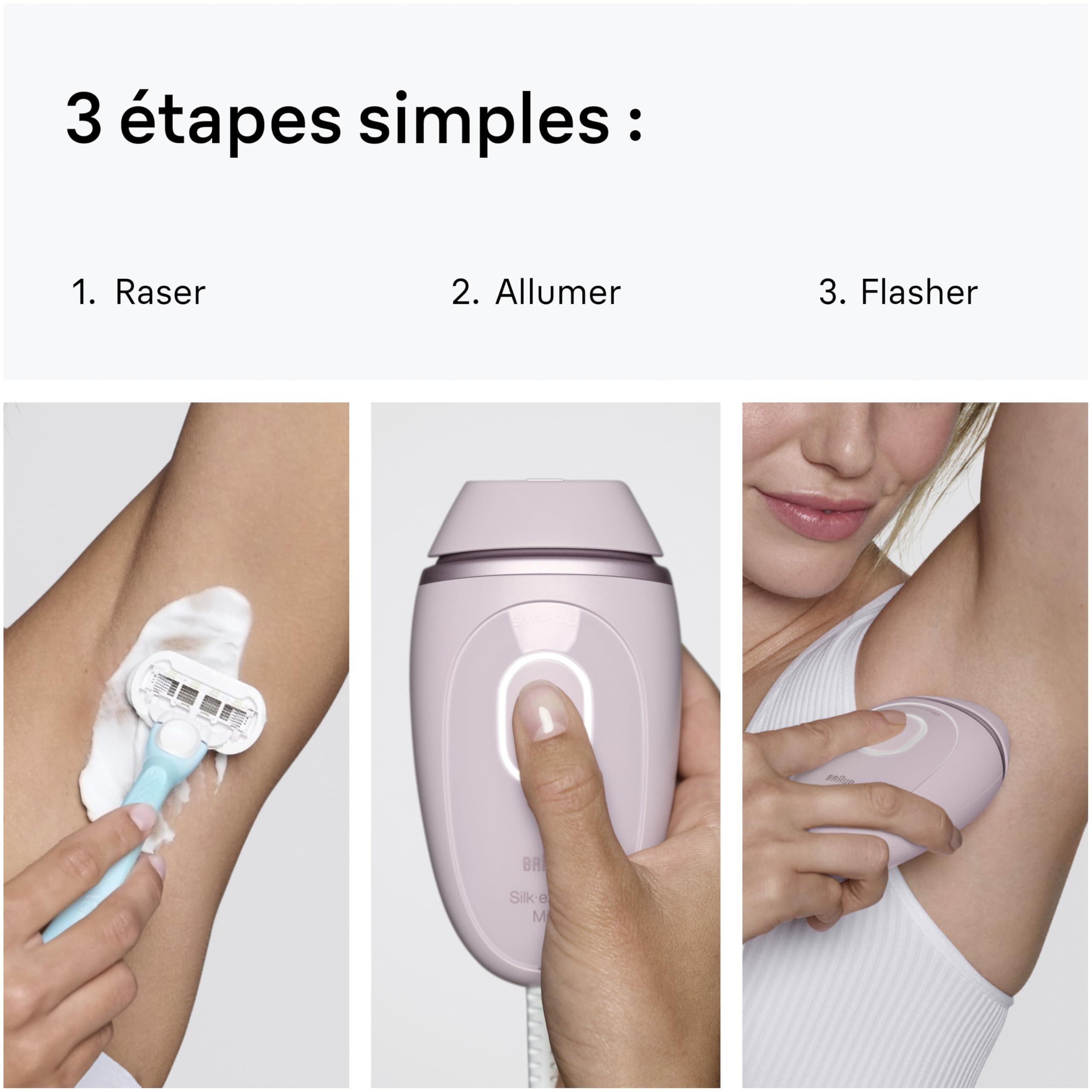 Braun Epilateur Lumiere Pulsee Silk Expert Mini PL1112, Rose | Alternative au Laser à Domicile, Appareil Compact, Rasoir Femme Gillette Venus